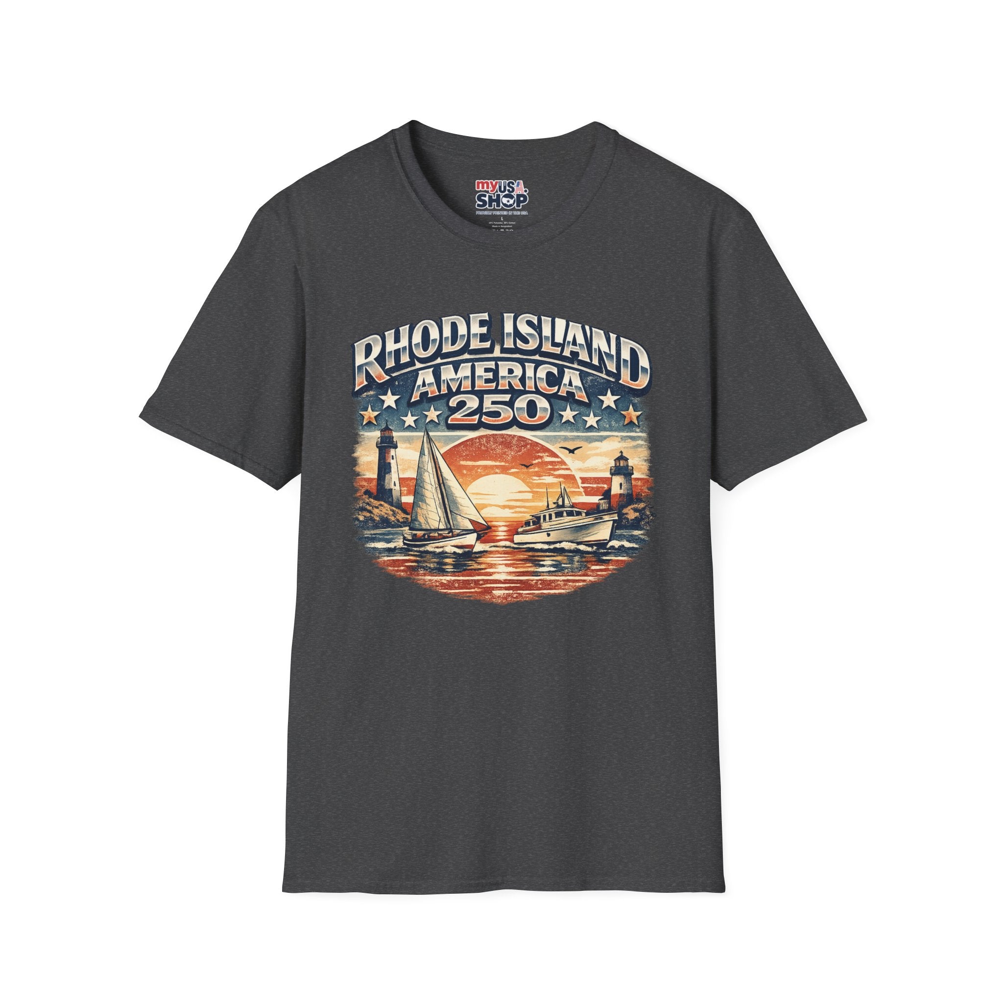 Rhode Island America 250 Shirt — Nautical Sunset Sailing Tee