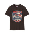 America 250 Oregon Shirt — Patriotic Mountain Flag Badge Tee