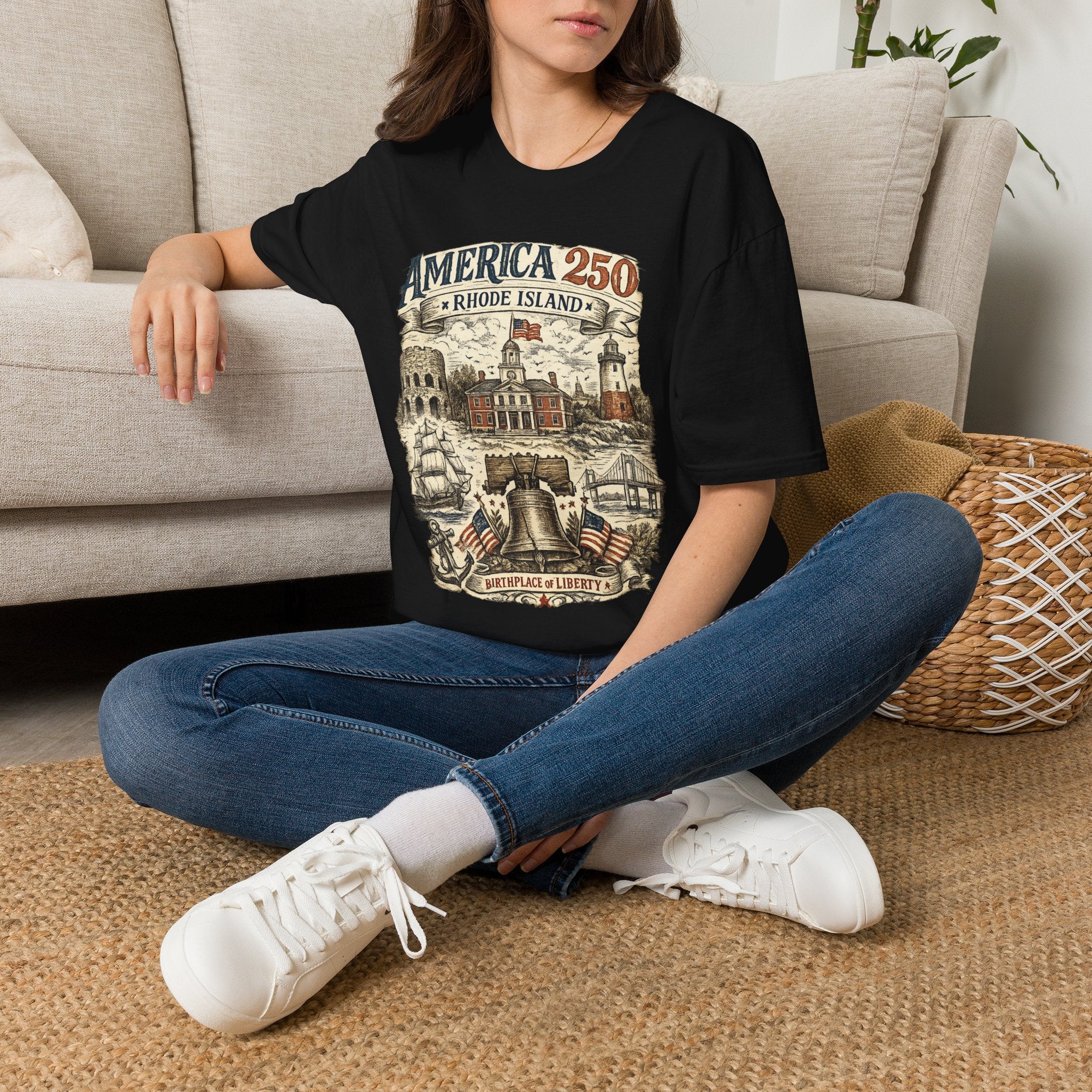 America 250 Rhode Island Shirt — Birthplace of Liberty Heritage Tee
