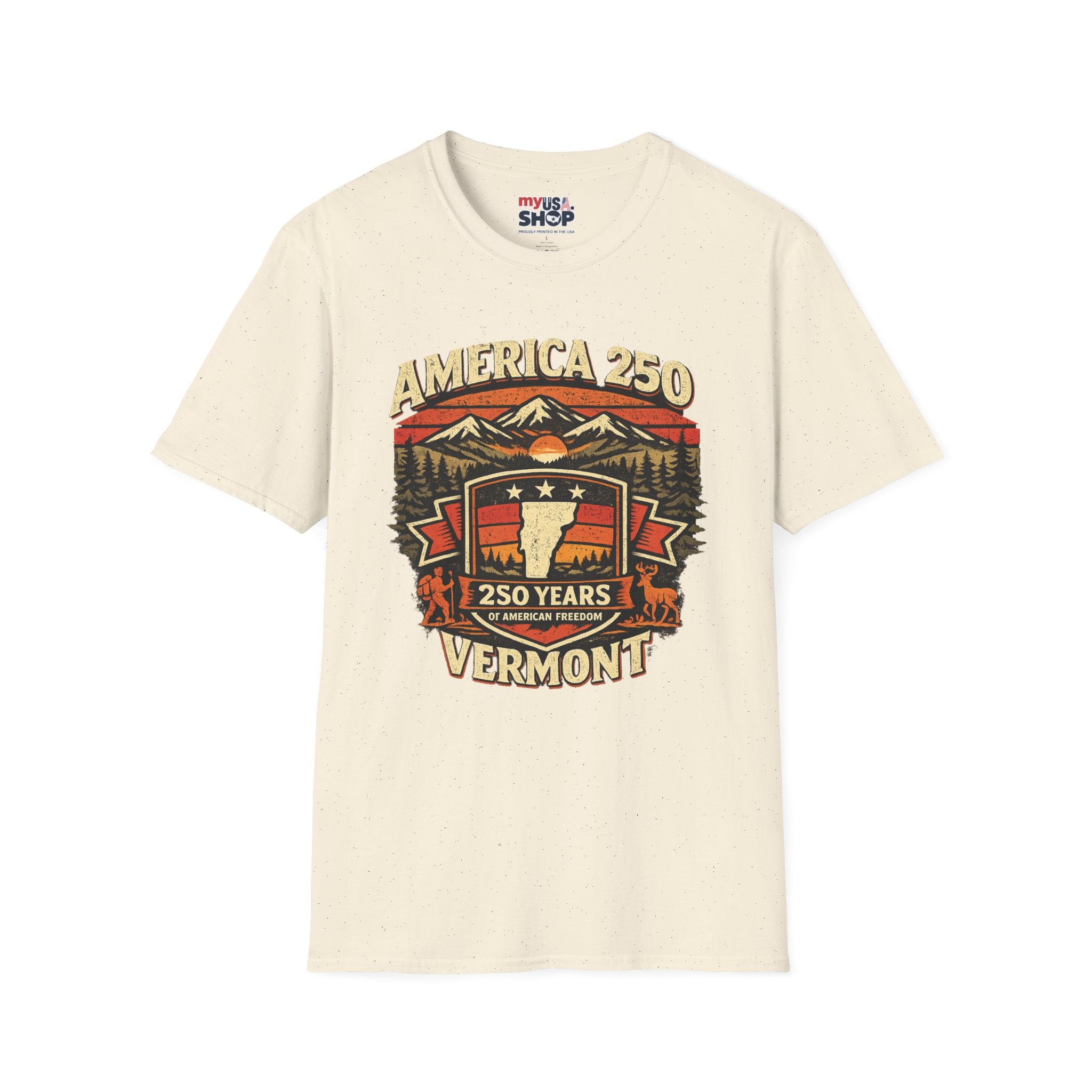 America 250 – 250 Years of American Freedom Vermont Vintage Tee Design
