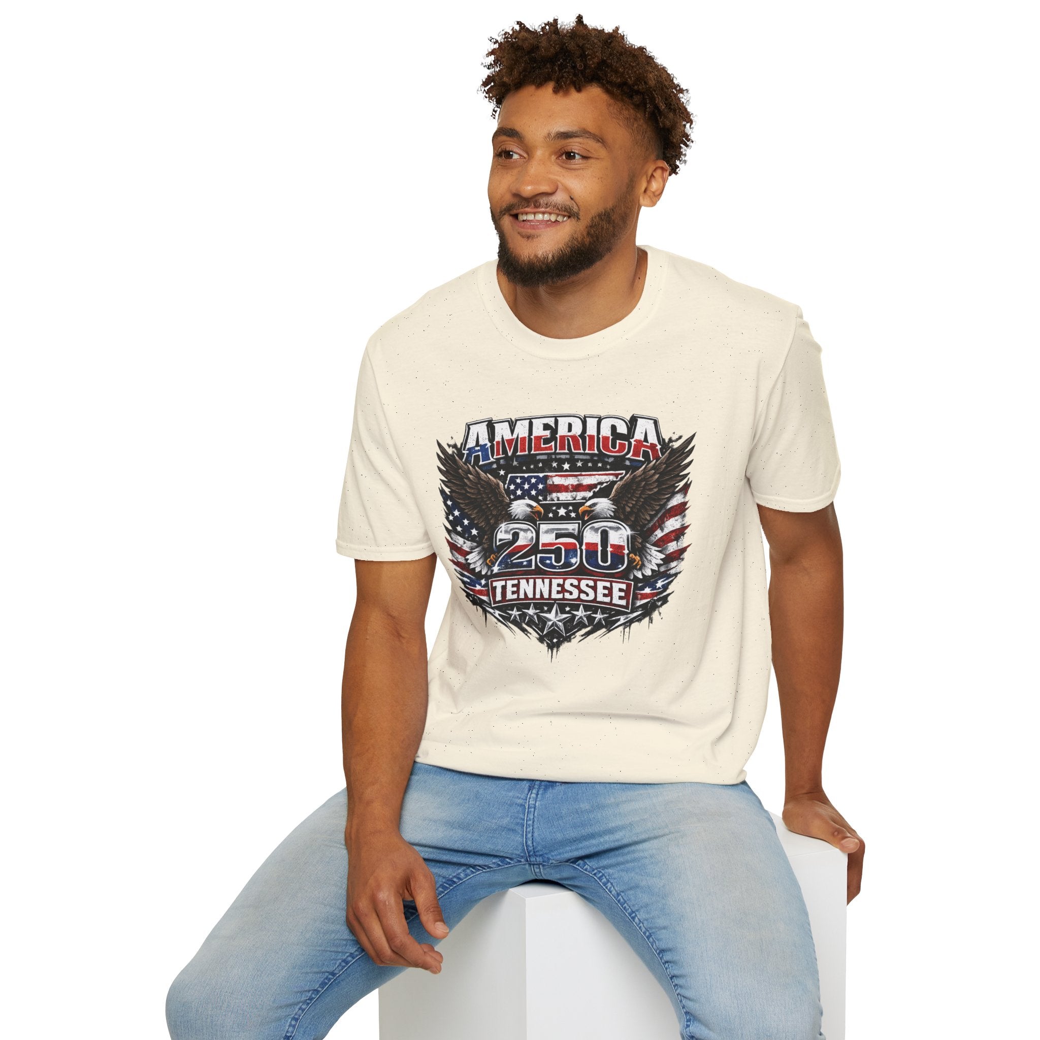America 250 Tennessee T-Shirt — Vintage Patriotic Eagle Graphic Tee