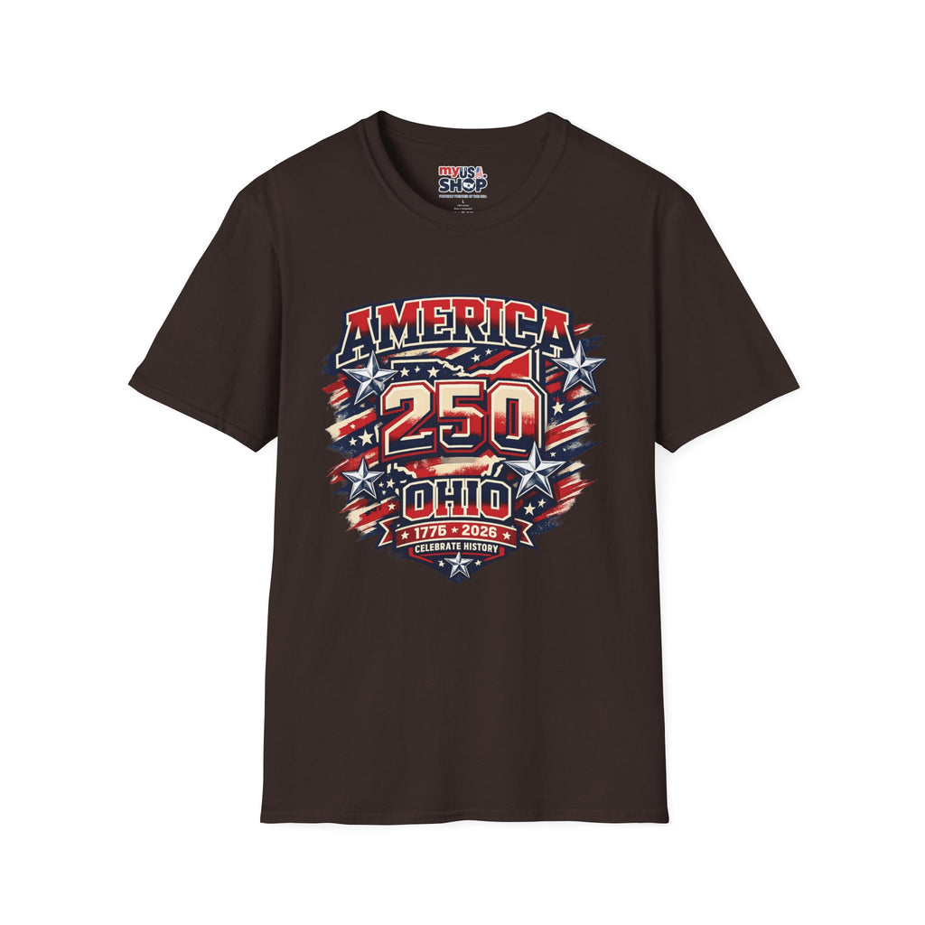 America 250 – Ohio Celebrating History Patriotic Vintage Tee Design