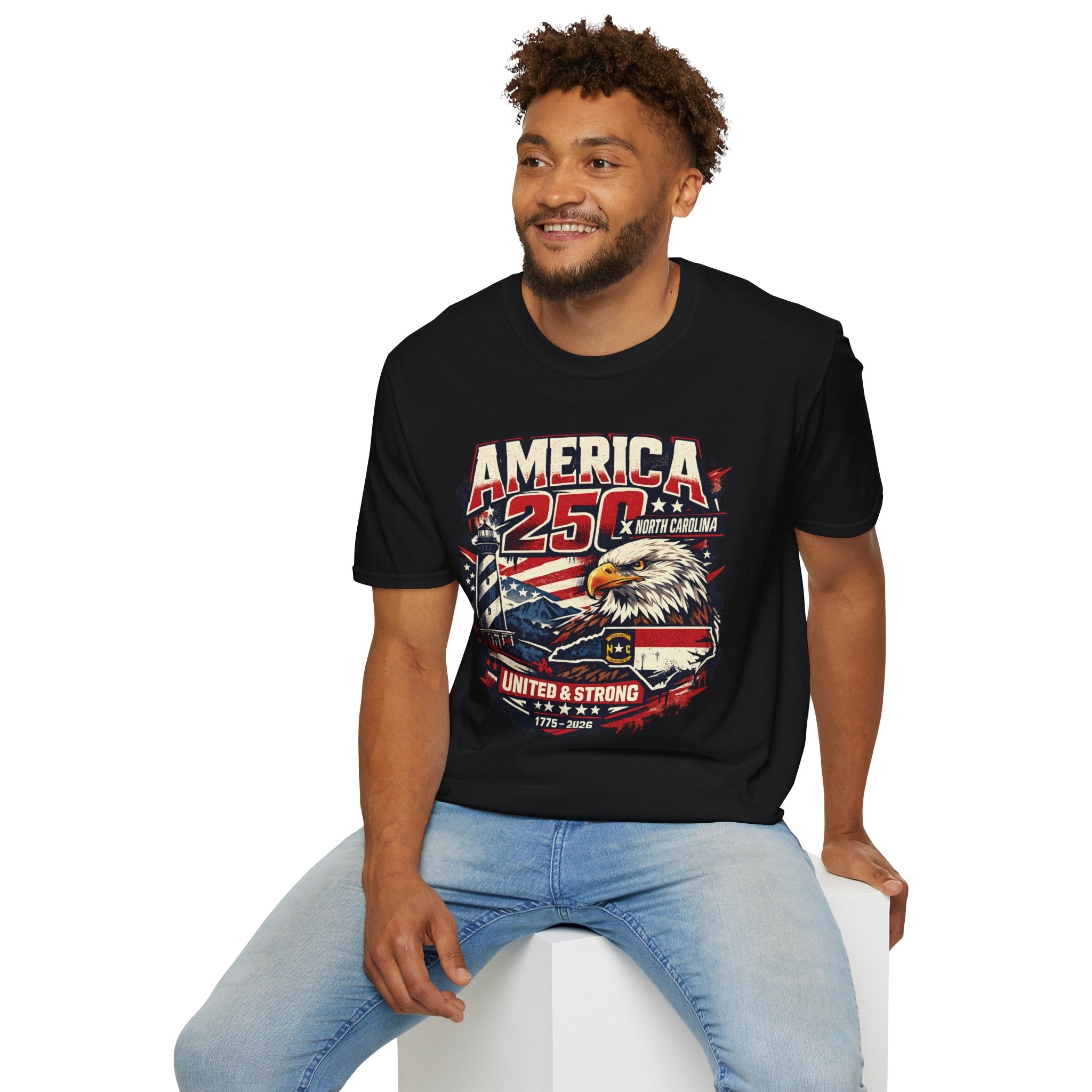 America 250 North Carolina Eagle T-Shirt – Patriotic July 4th Graphic Tee