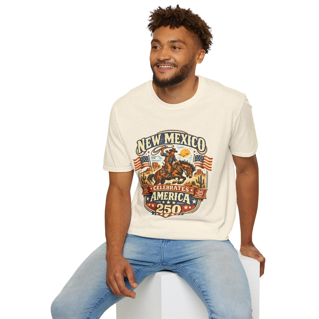 America 250 New Mexico Cowboy Rodeo T-Shirt — Vintage Western Tee