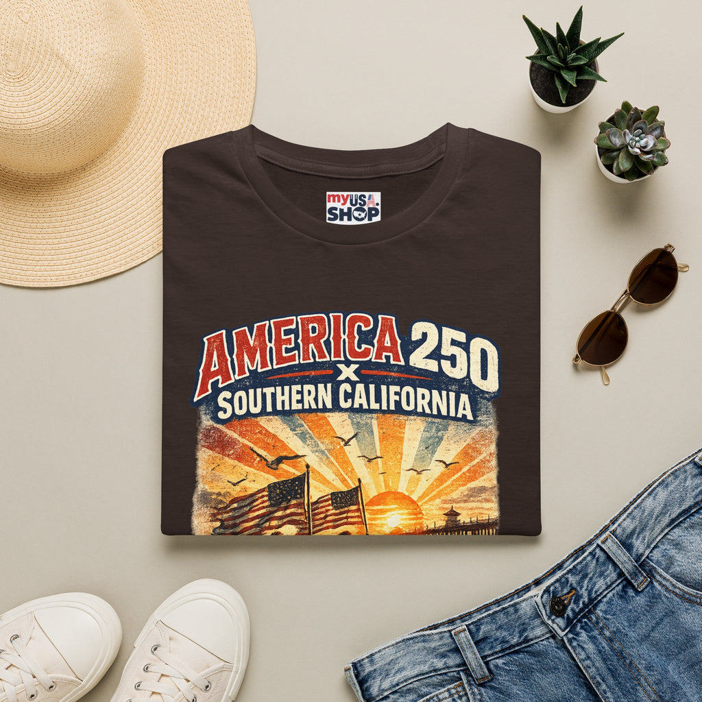 America 250 Southern California Huntington Beach Vintage Tee