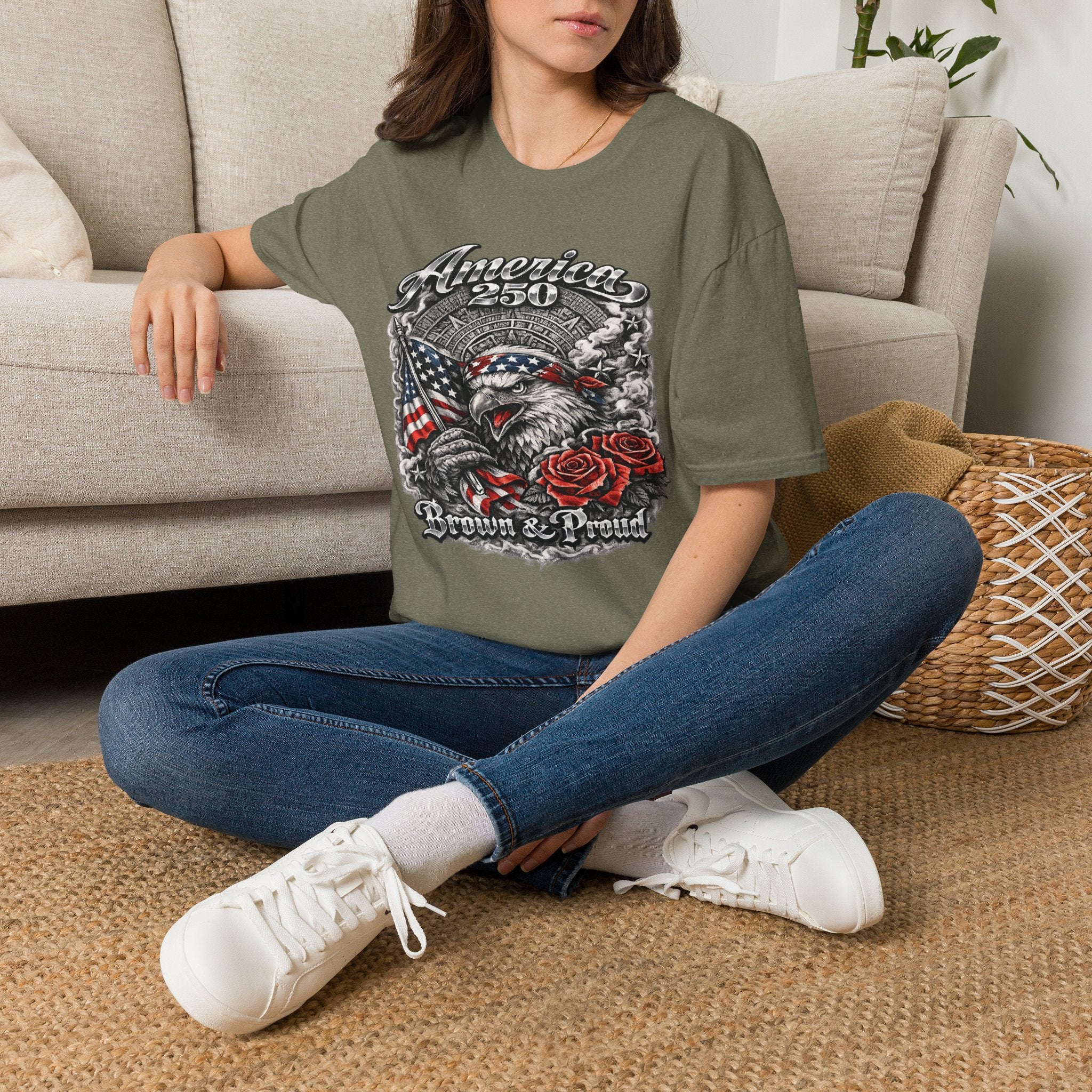 America 250 Eagle Flag — Born & Proud Patriotic