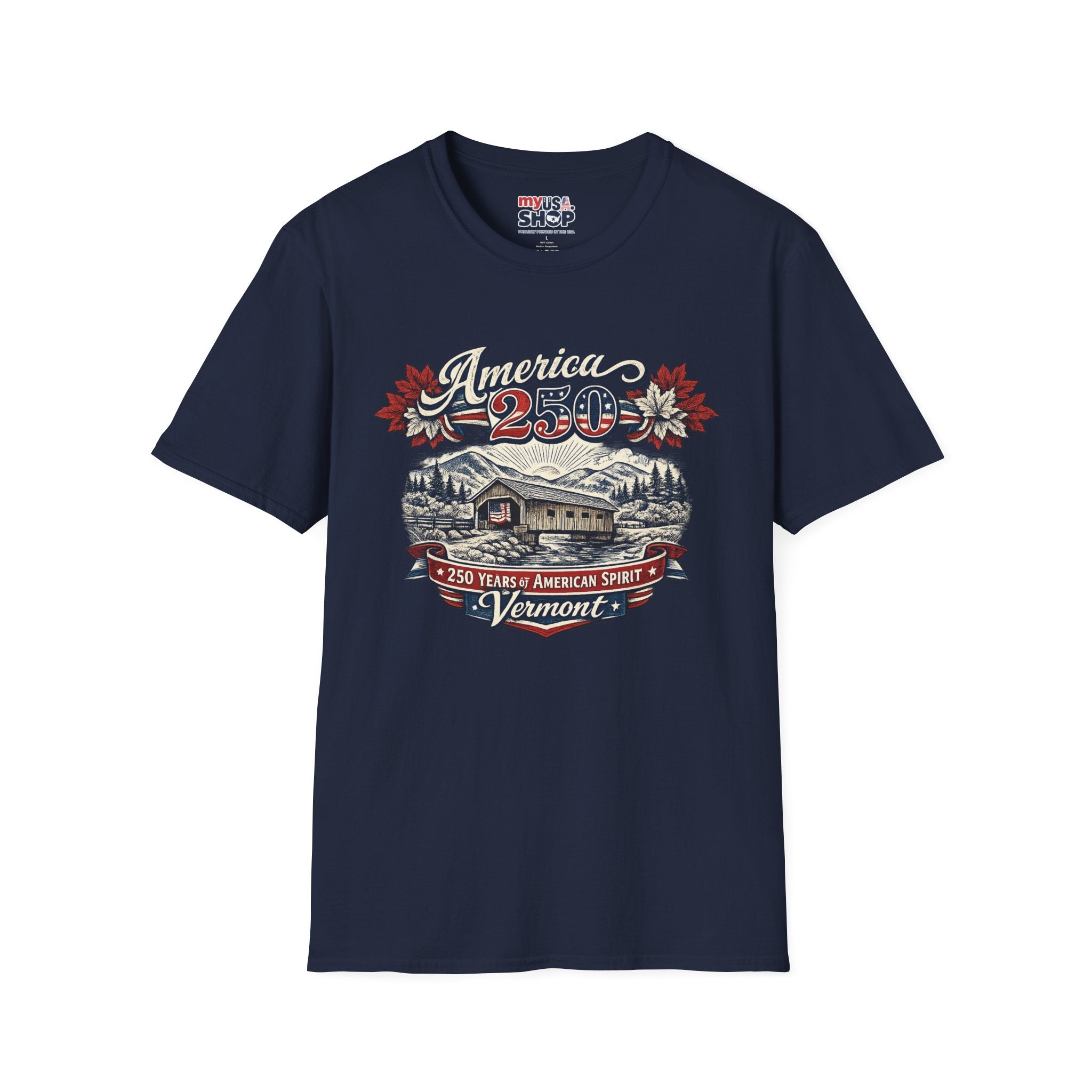 America 250 – Vermont 250 Years of American Spirit Vintage Tee Design
