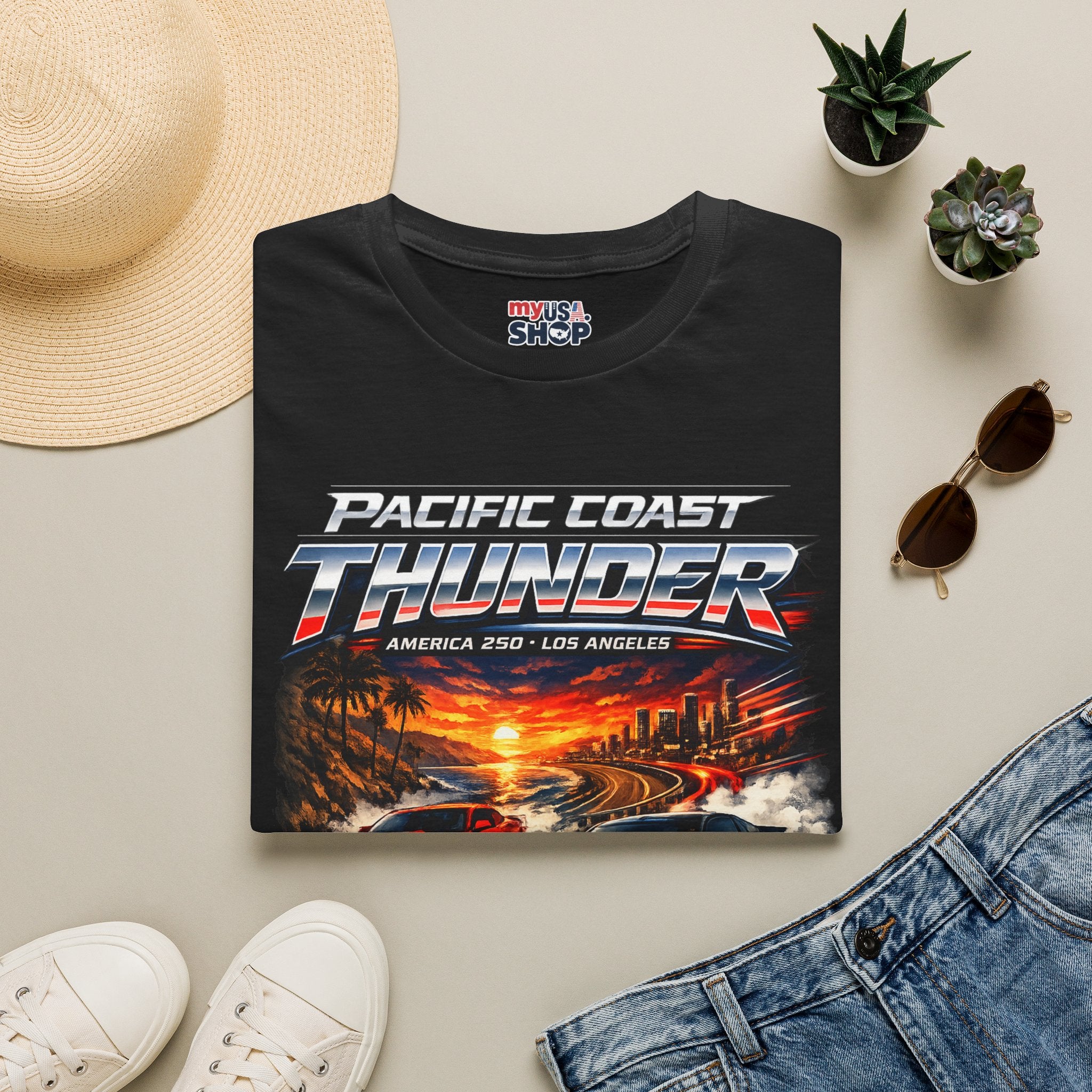 America 250 Los Angeles California Pacific Coast Thunder Tee