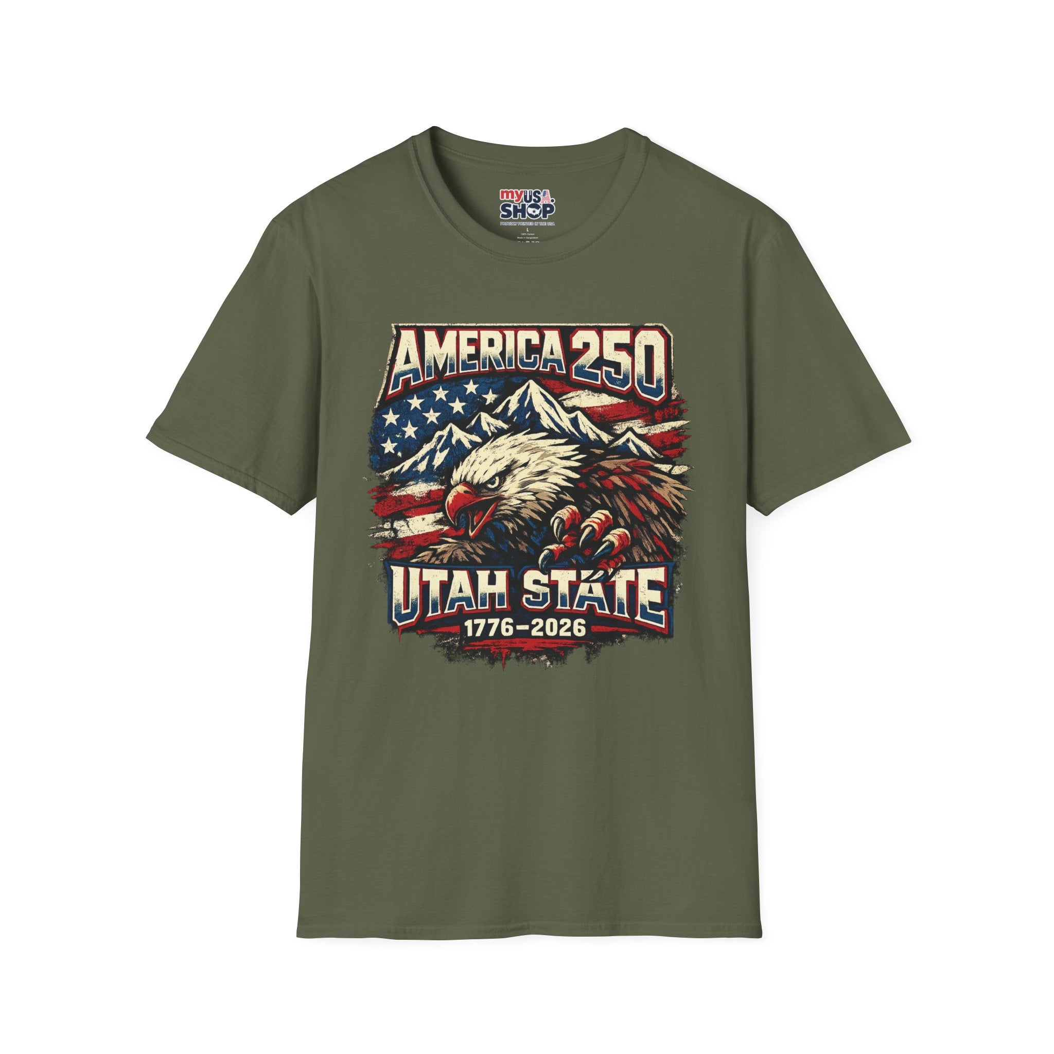 America 250 Utah State T-Shirt — Patriotic Eagle Mountain Graphic Tee