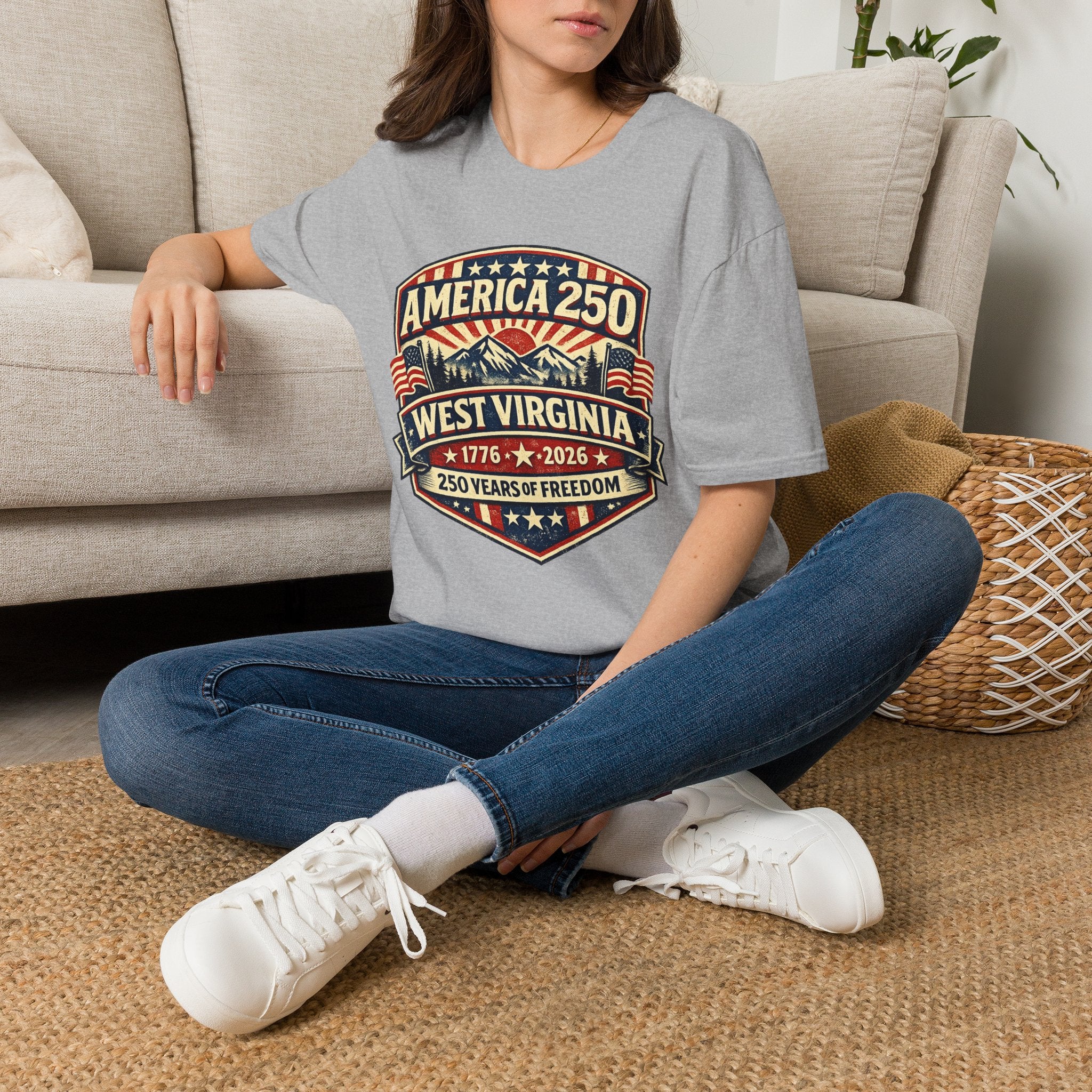America 250 West Virginia T-Shirt — 250 Years of Freedom 1776–2026 Celebration Tee