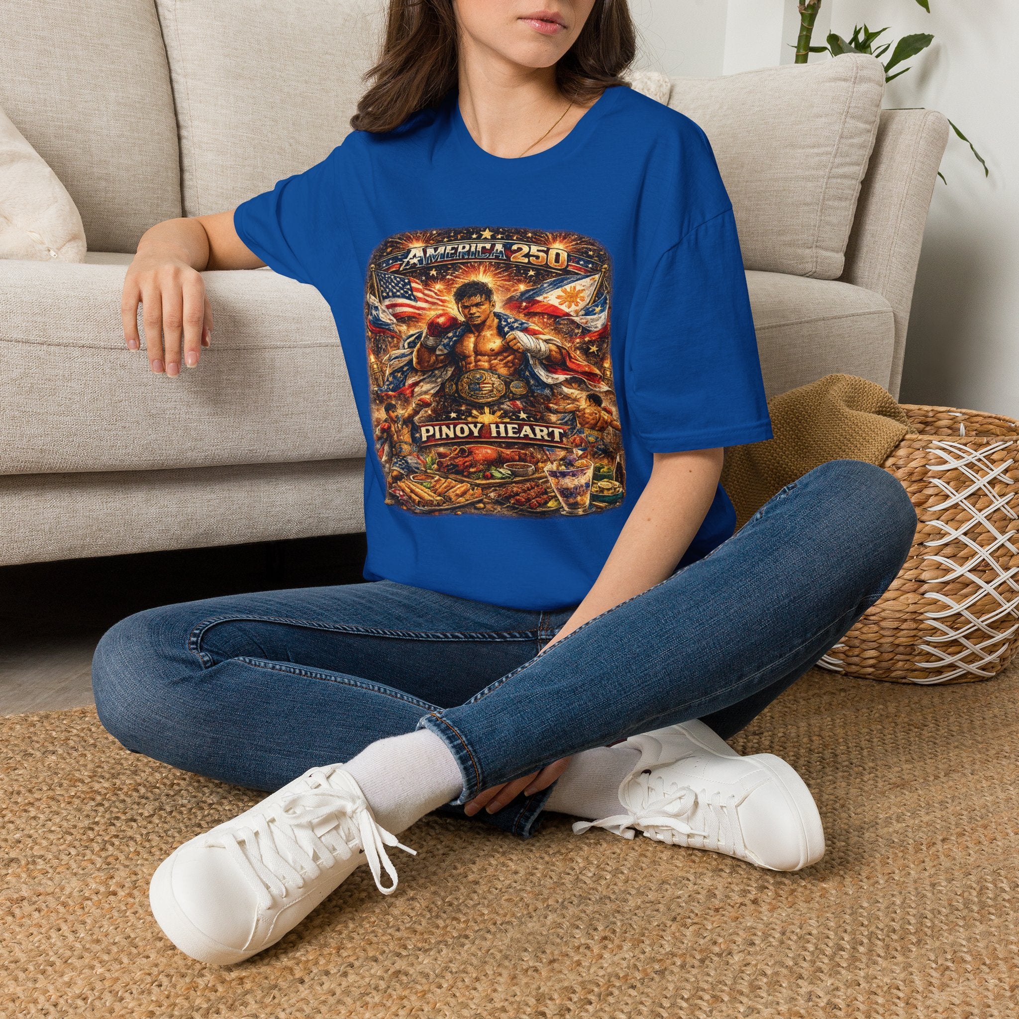 Filipino Pride 'Pinoy Heart' Graphic — America 250 Patriotic Design