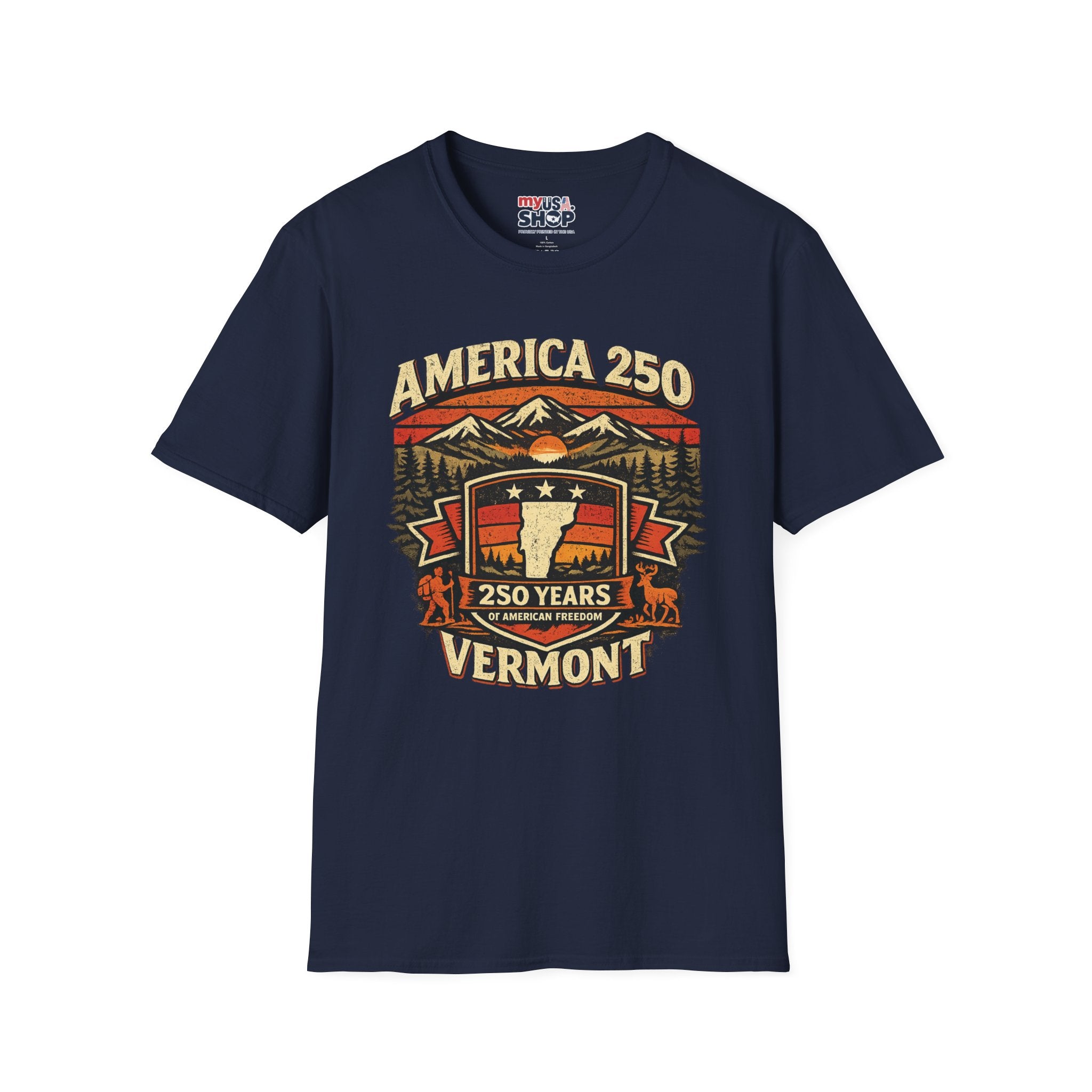 America 250 – 250 Years of American Freedom Vermont Vintage Tee Design
