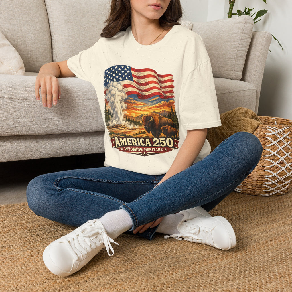 America 250 T-Shirt — Vintage Wyoming Yellowstone Design