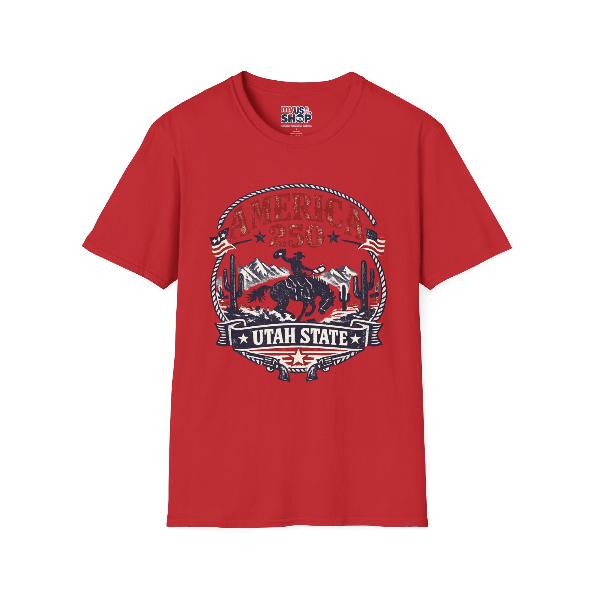 America 250 Utah State Shirt — Retro Rodeo Freedom Graphic Tee
