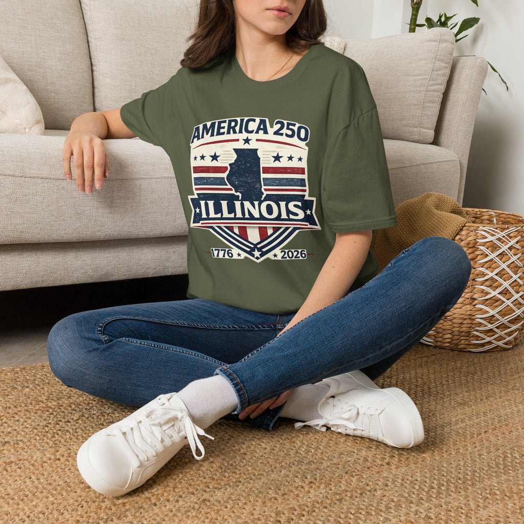 America 250 Illinois T-Shirt — 1776–2026 USA State Pride Tee