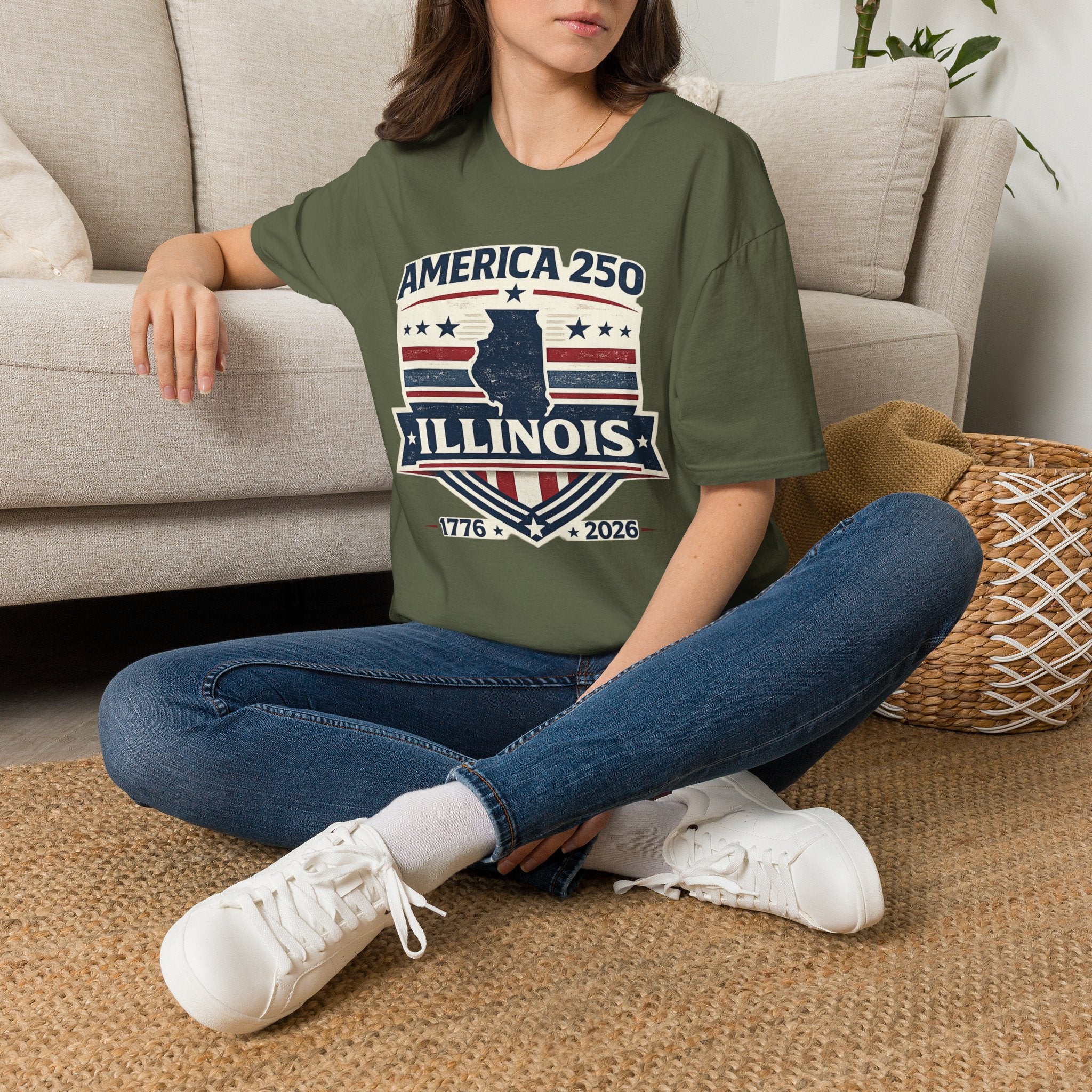 America 250 Illinois T-Shirt — 1776–2026 USA State Pride Tee