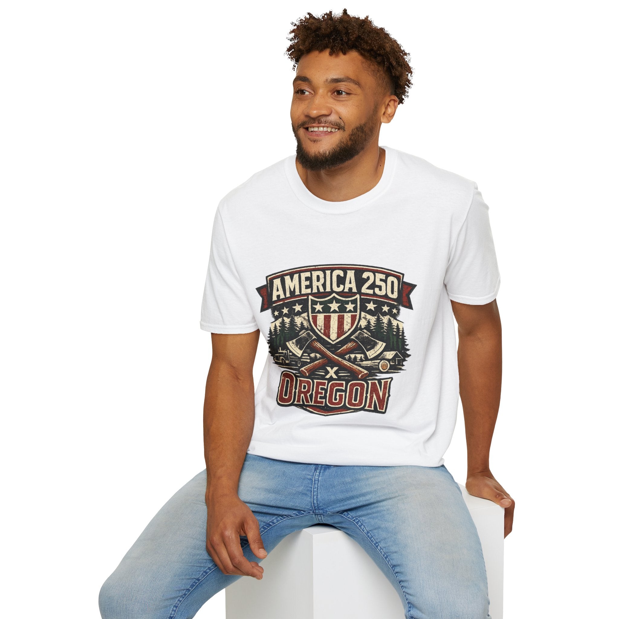 America 250 Shirt —Oregon  Rustic Timber Heritage Graphic Tee