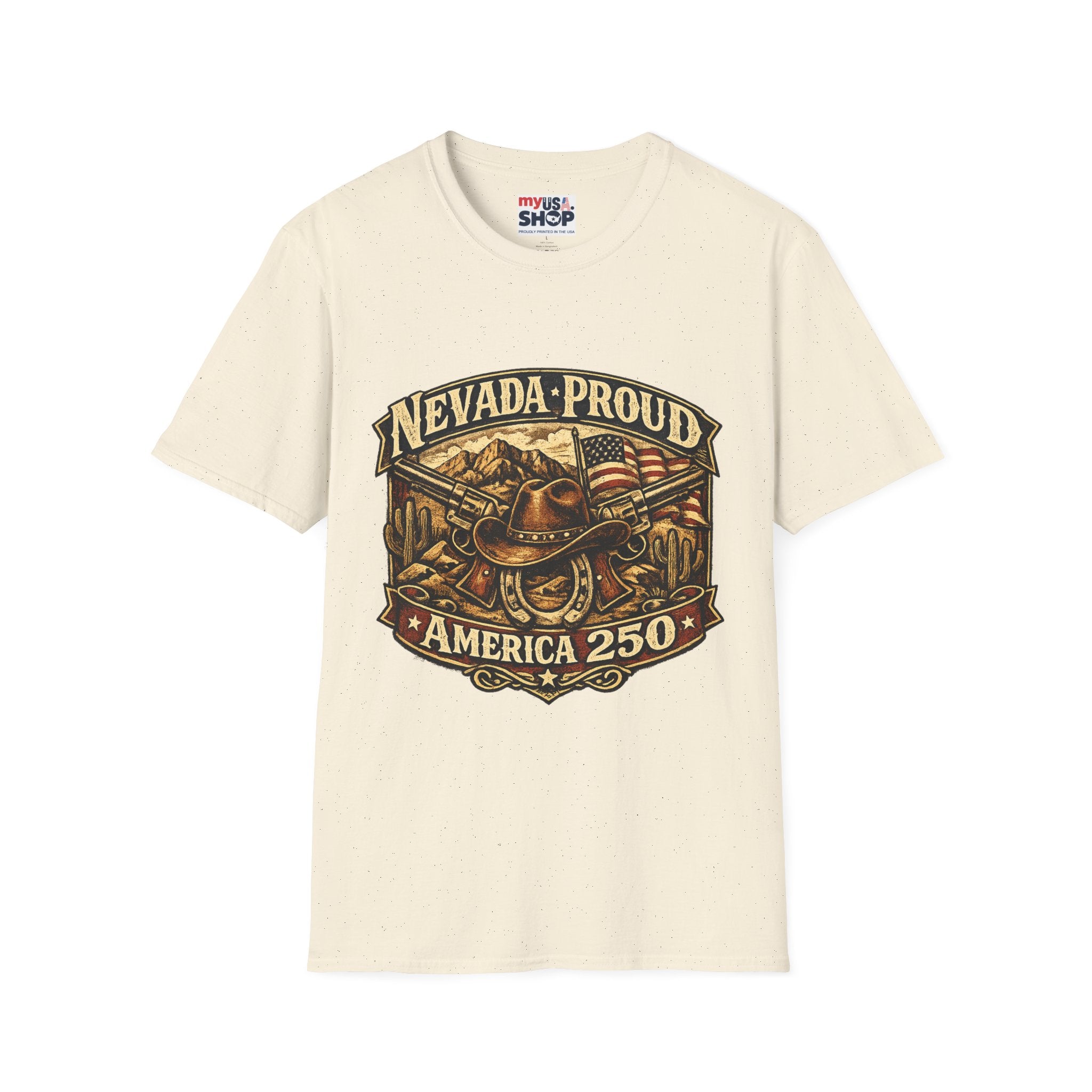 America 250 Nevada Proud T-Shirt — Vintage American Western Design