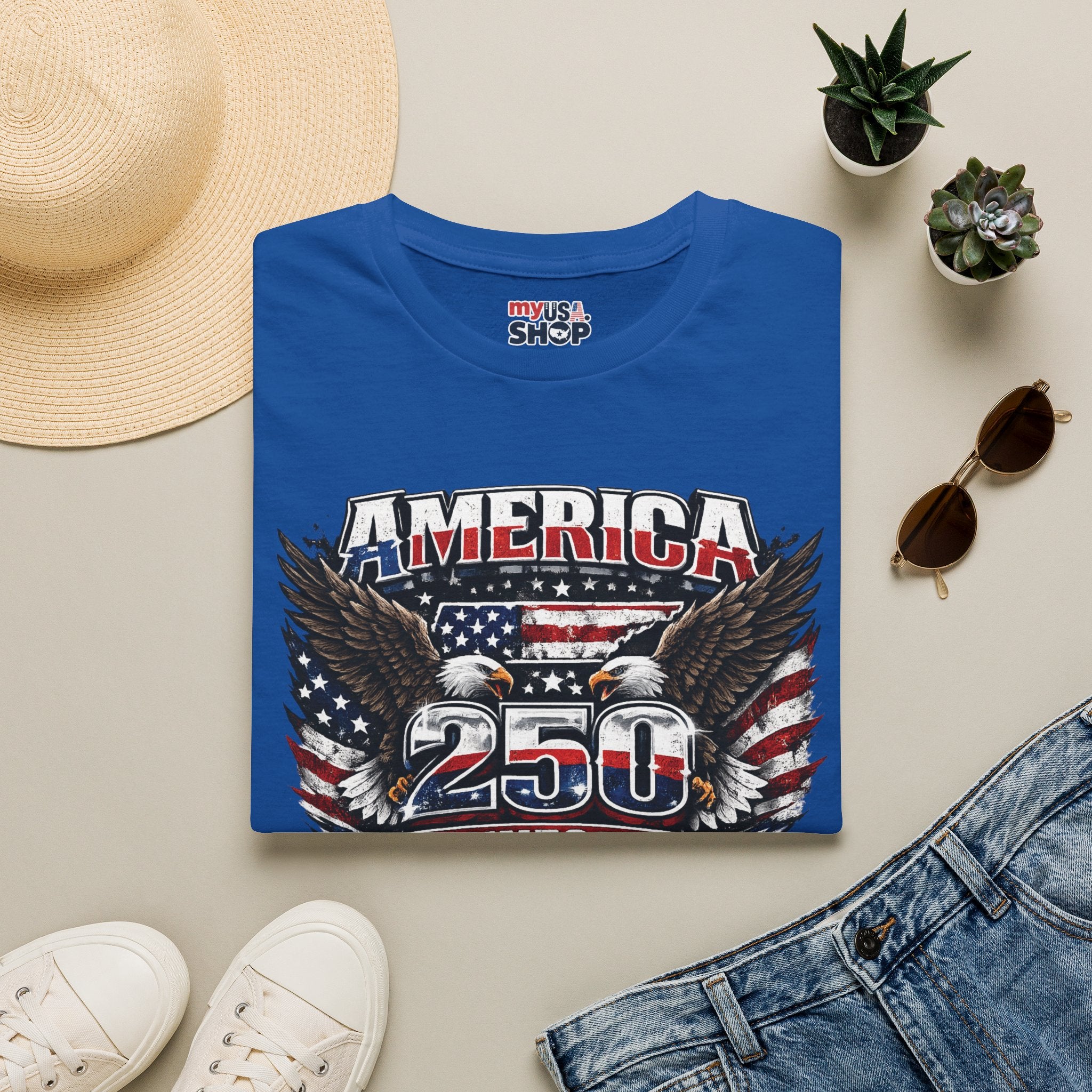 America 250 Tennessee T-Shirt — Vintage Patriotic Eagle Graphic Tee