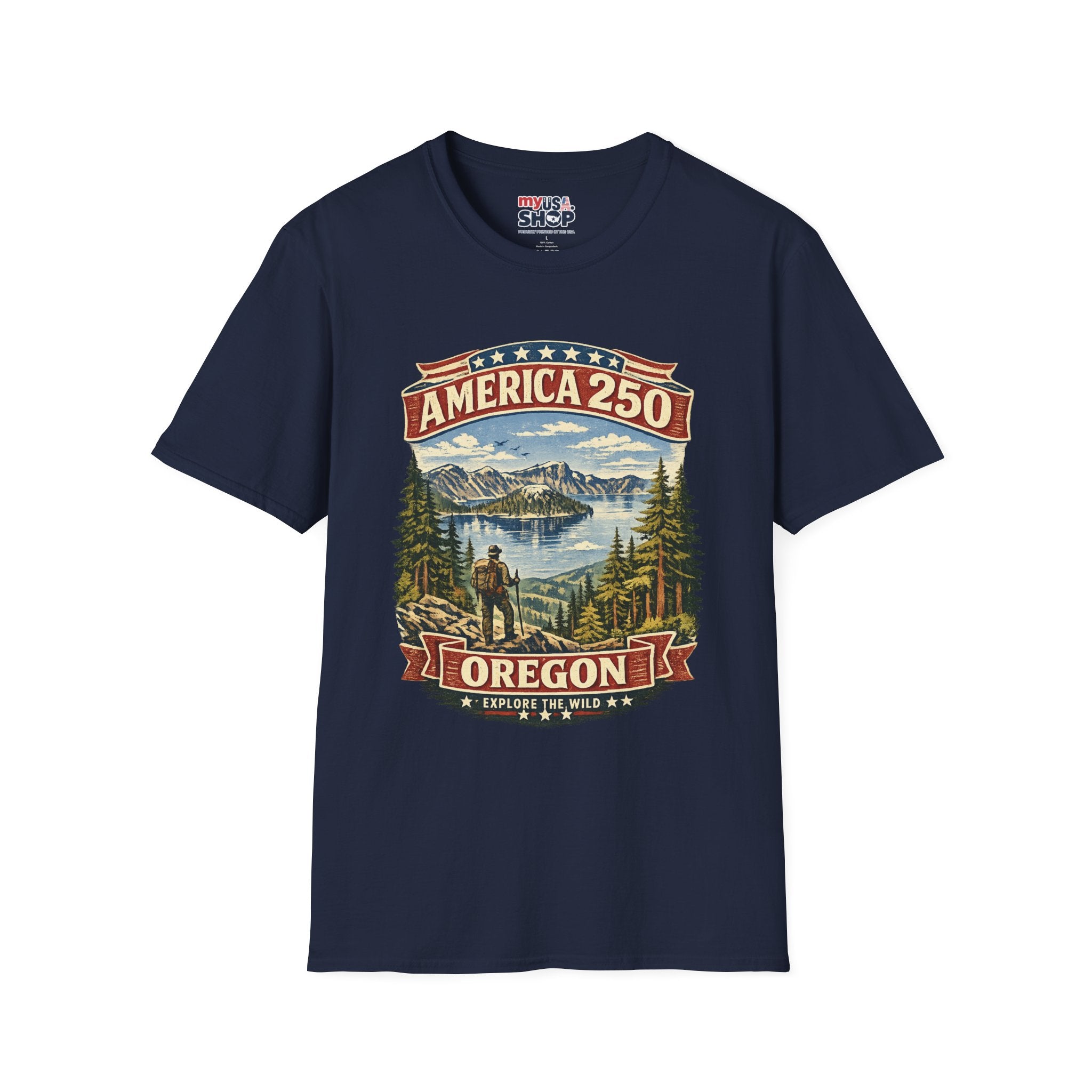 America 250 X Oregon Shirt — Explore The Wild Adventure Graphic Tee