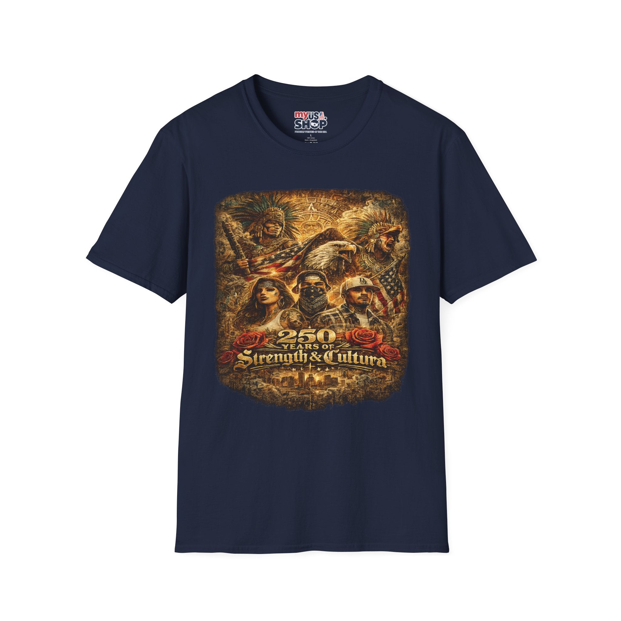 America 250 x Chicano Native Pride Graphic Tee — “Strength & Culture” 250th Anniversary Design