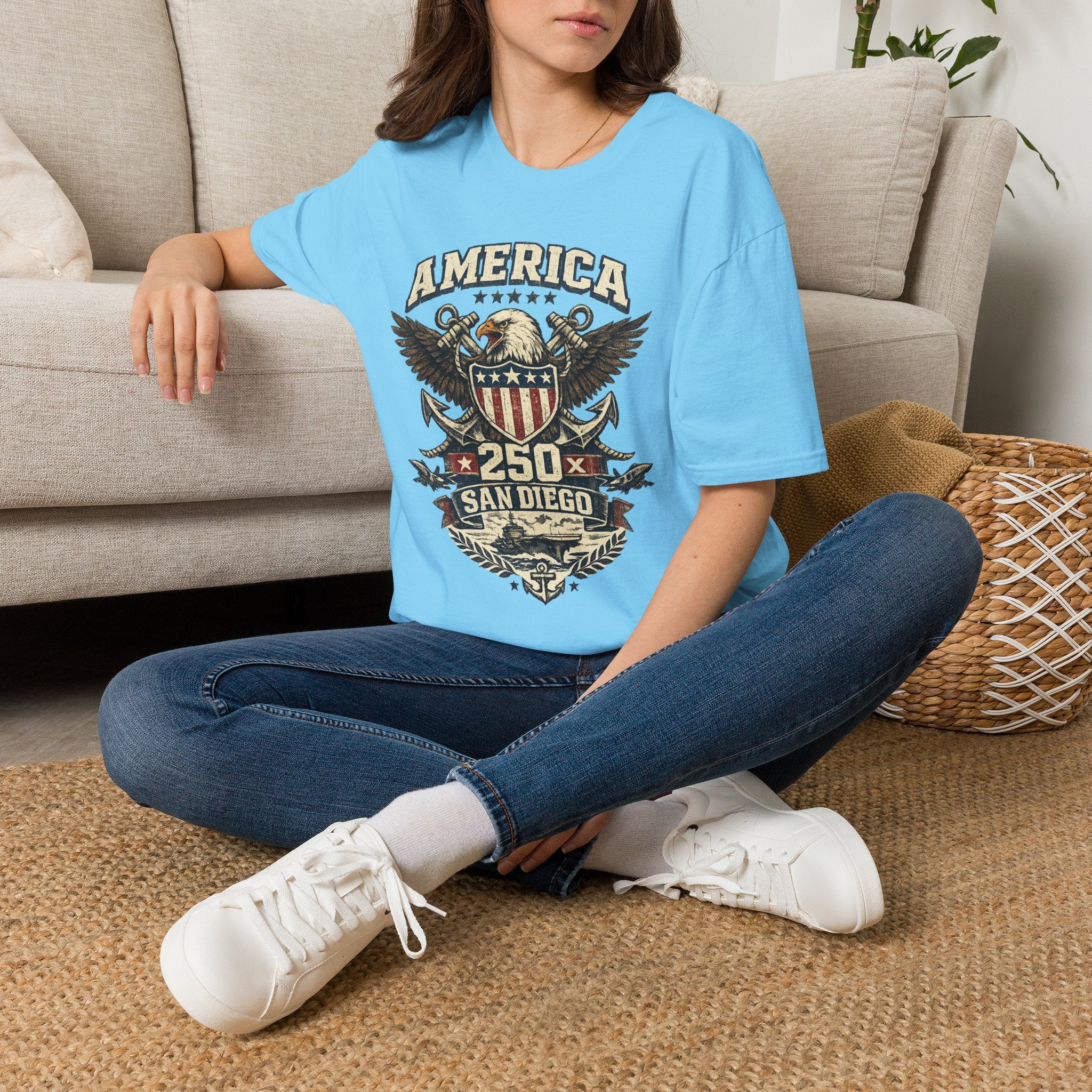 America 250 San Diego California Emblem Tee