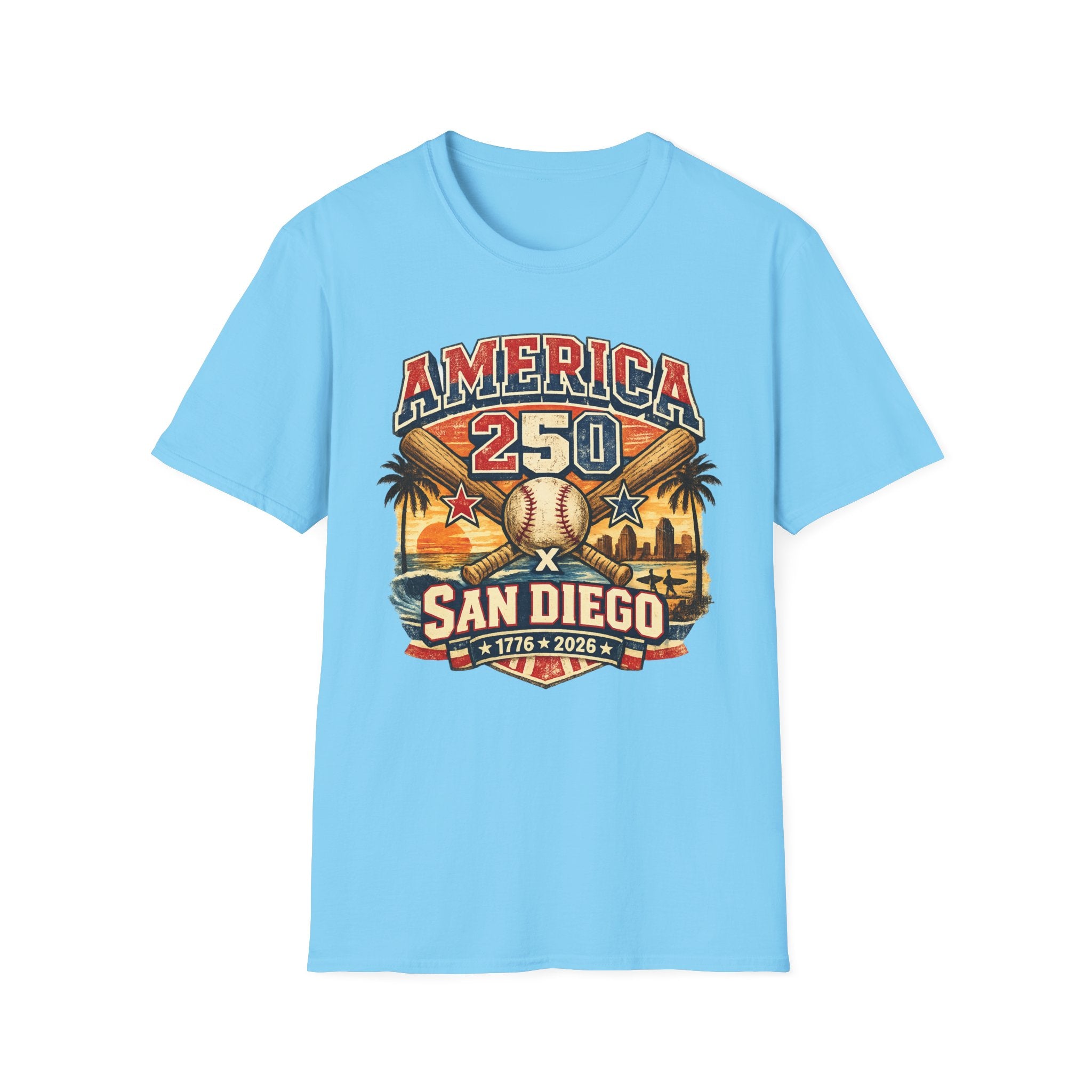 America 250 San Diego California Baseball Tee