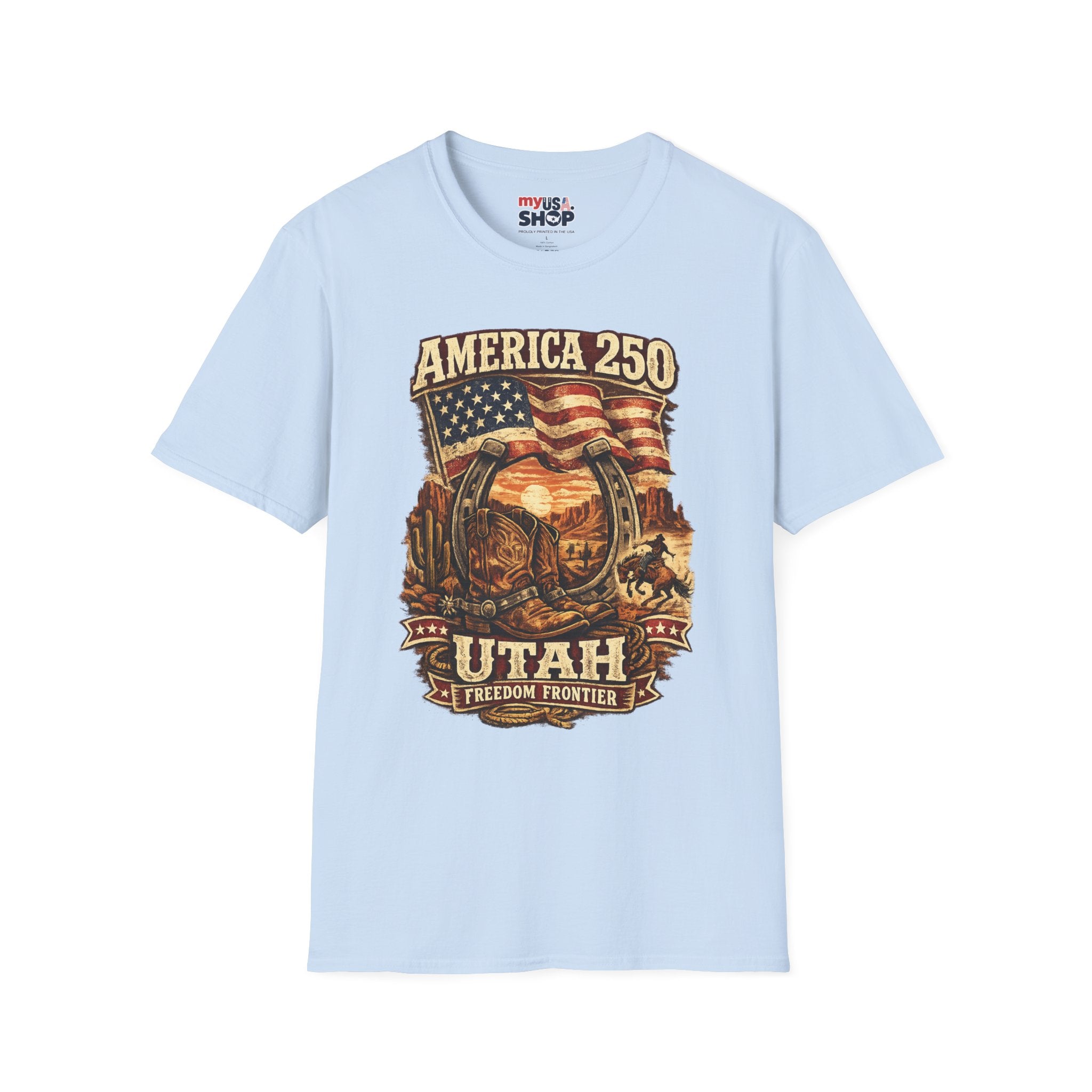 America 250 Utah T-Shirt — Freedom Frontier Western Graphic Tee
