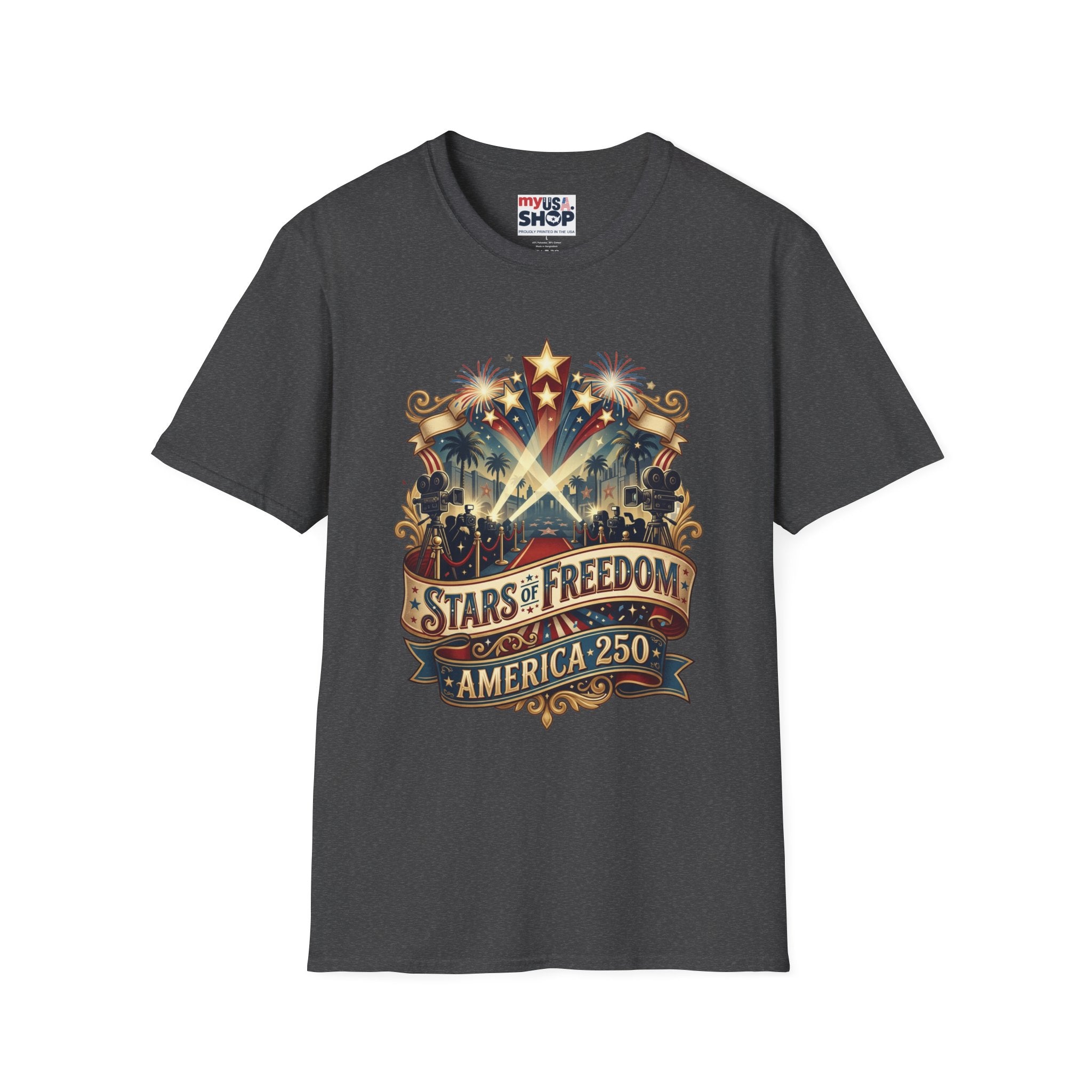 Stars of Freedom T‑Shirt — America 250 Patriotic Celebration Tee Pop Culture