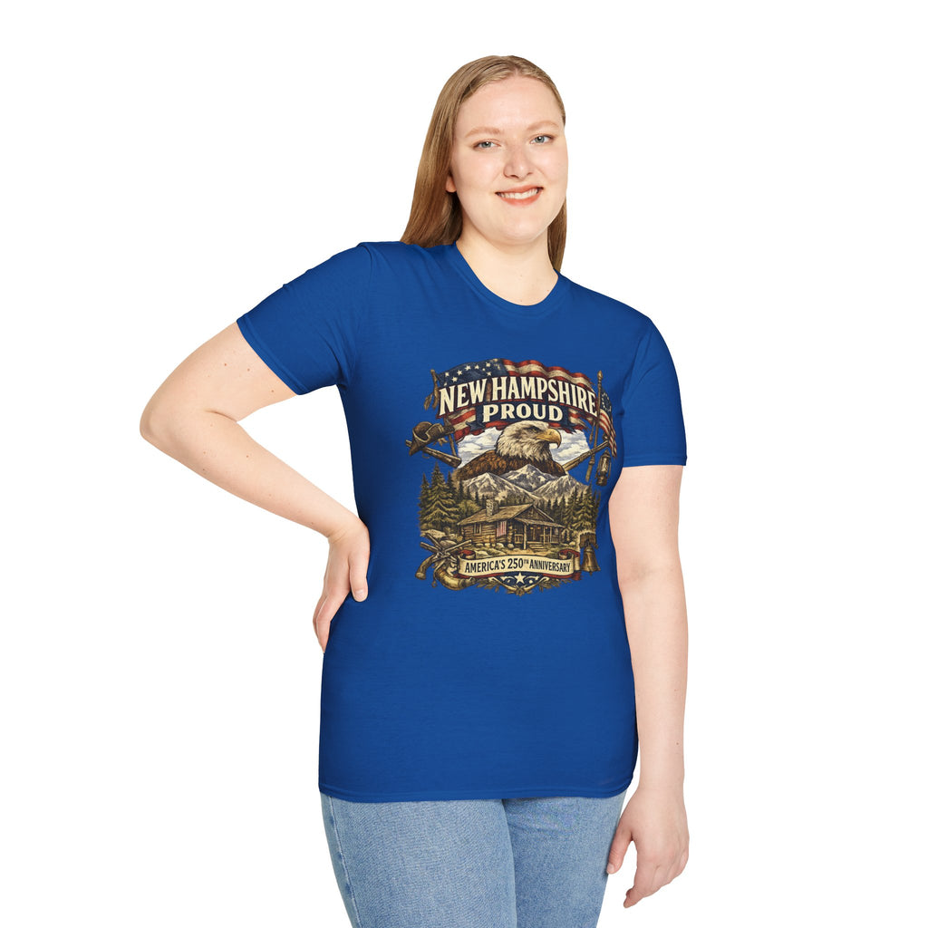 America 250 New Hampshire Proud T-Shirt — Patriotic Eagle State Tee