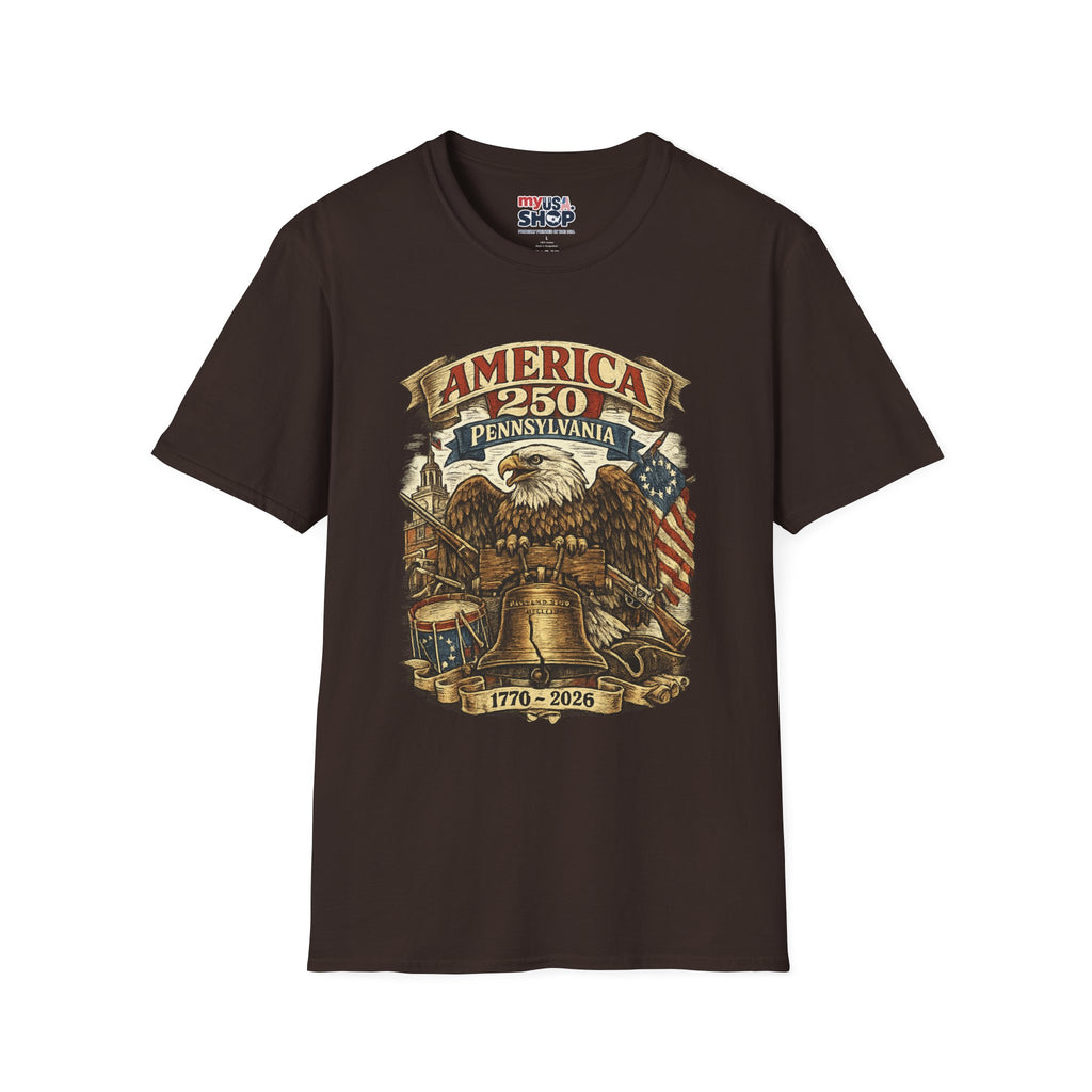 Pennsylvania America 250 Shirt — Colonial Eagle Heritage Graphic Tee