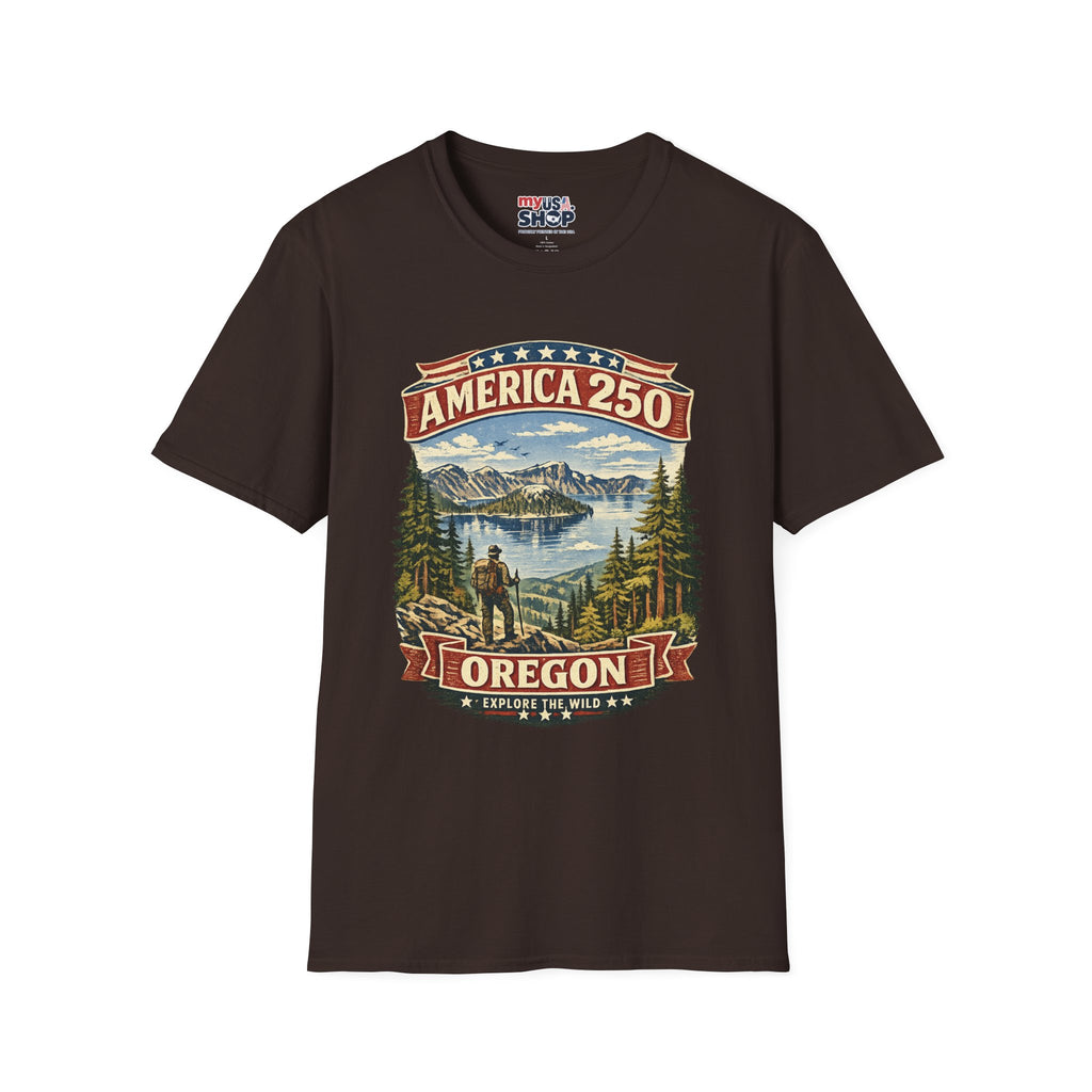America 250 X Oregon Shirt — Explore The Wild Adventure Graphic Tee