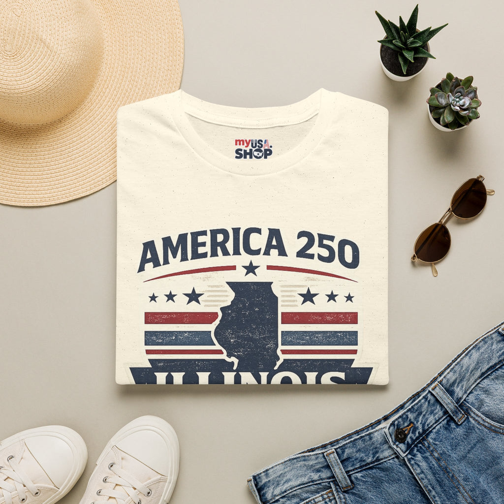 America 250 Illinois T-Shirt — 1776–2026 USA State Pride Tee