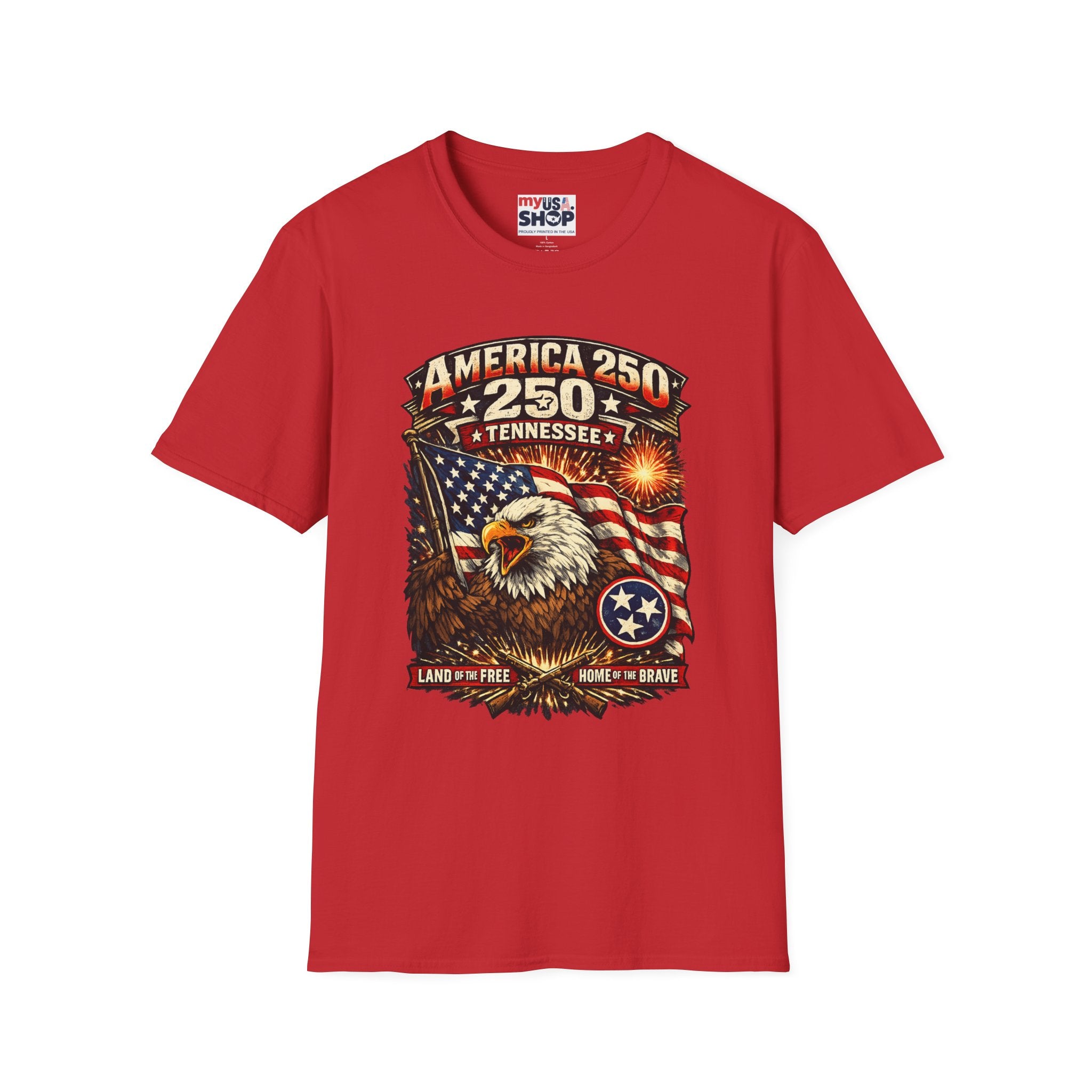 America 250 Tennessee Shirt — Land of the Free Patriotic Eagle Tee