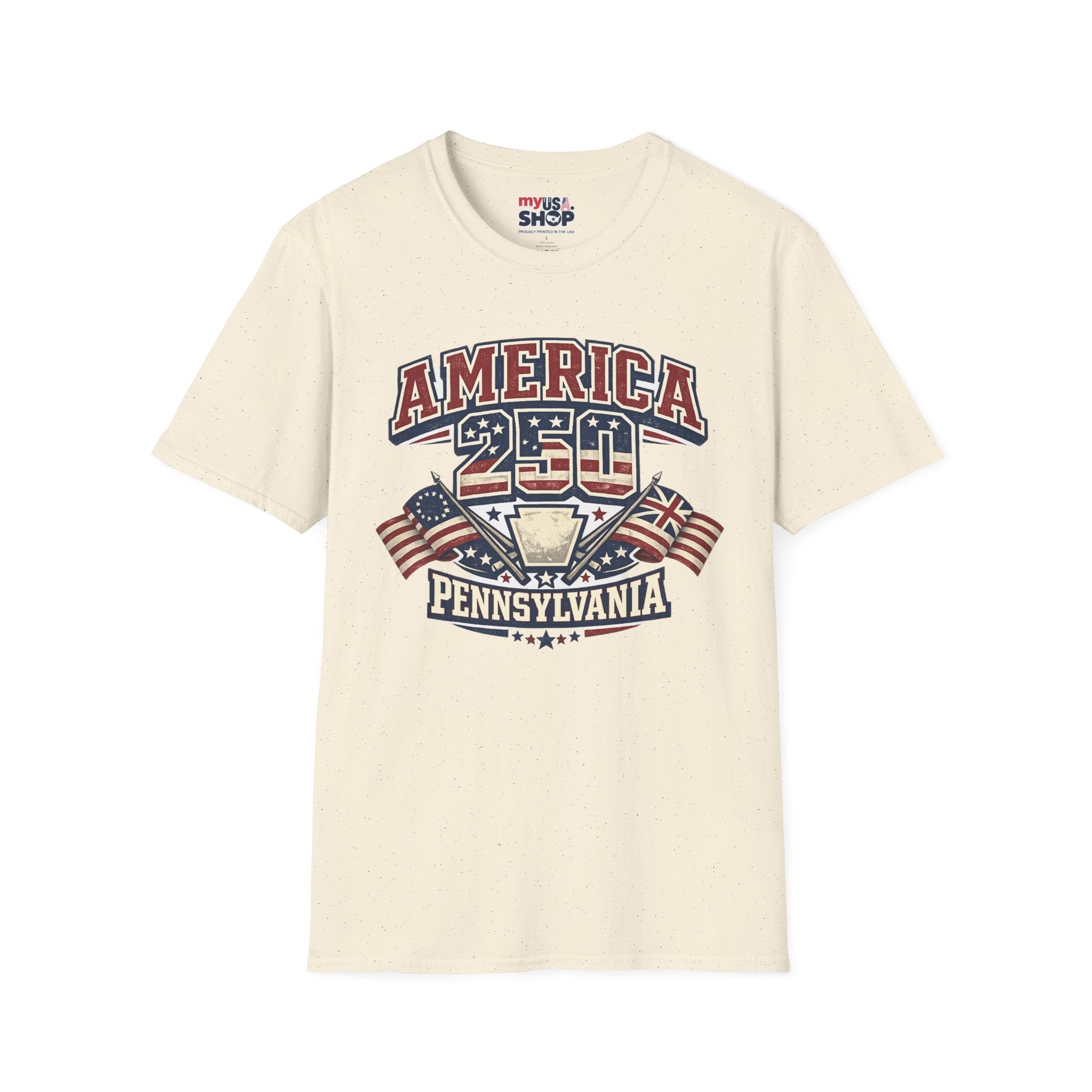 Pennsylvania America 250 Shirt — Retro Patriotic Varsity Graphic Tee