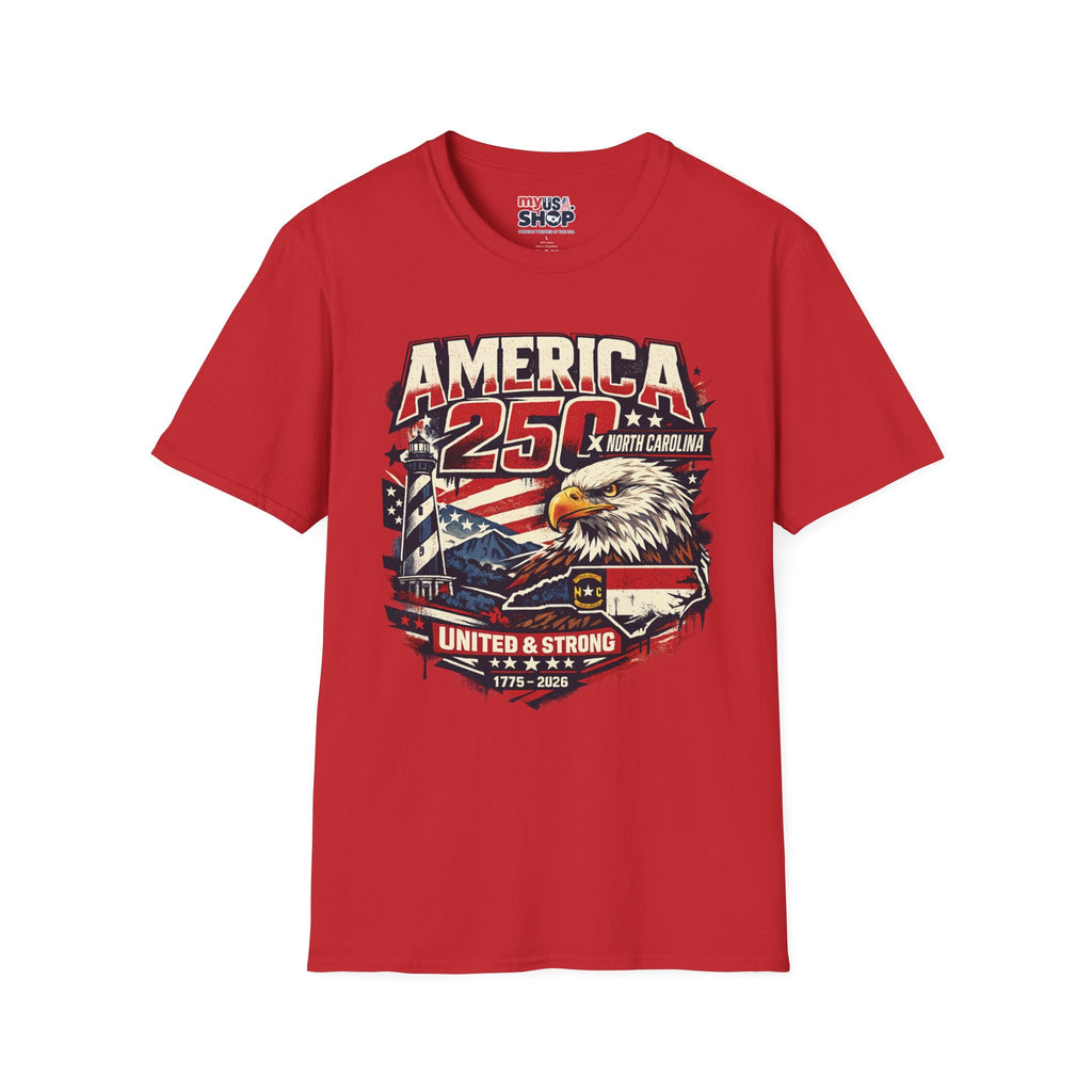 America 250 North Carolina Eagle T-Shirt – Patriotic July 4th Graphic Tee