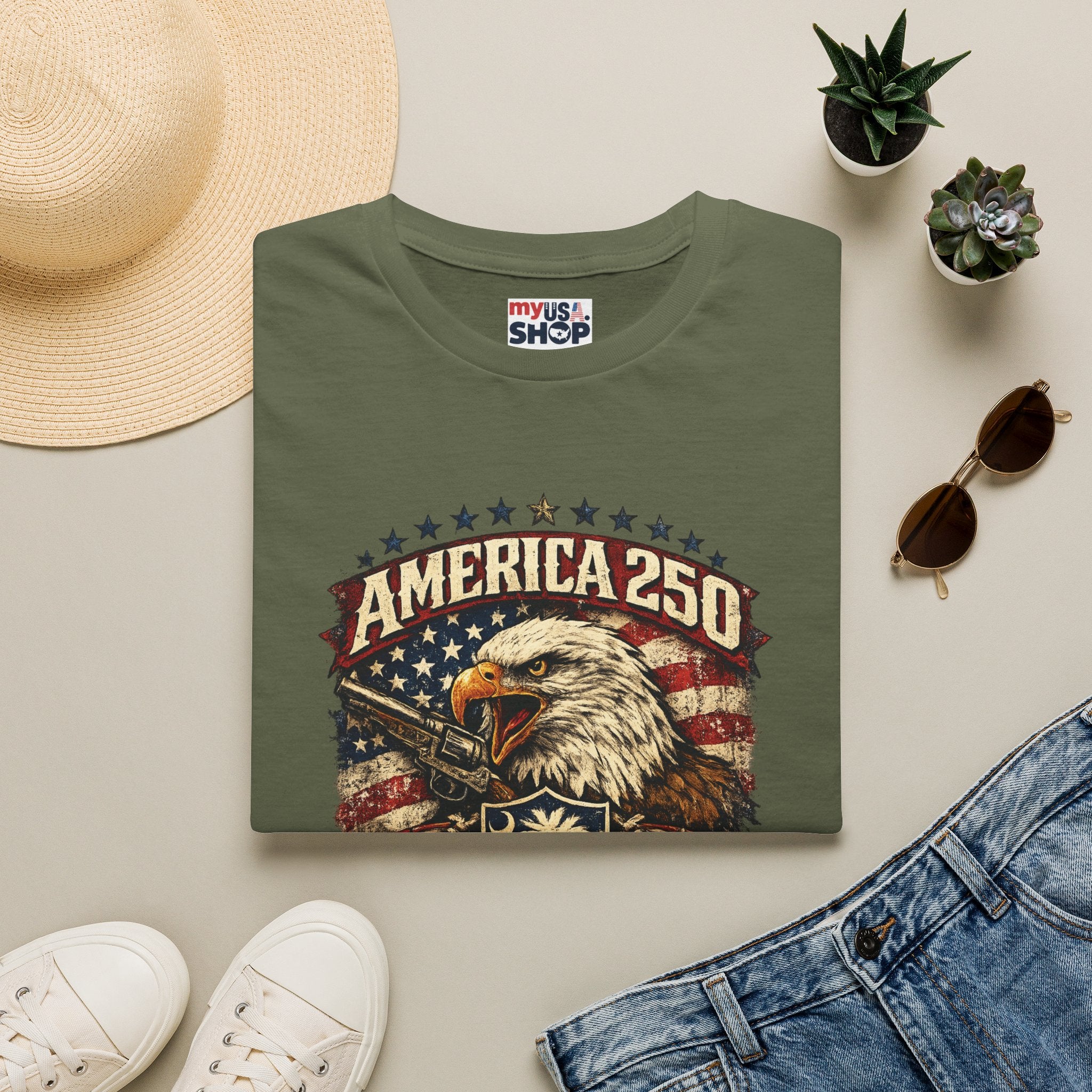 T-Shirt — America 250 South Carolina Vintage Eagle Patriotic Tee
