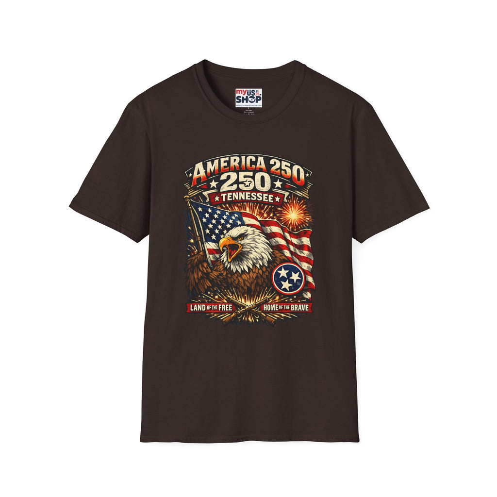 America 250 Tennessee Shirt — Land of the Free Patriotic Eagle Tee