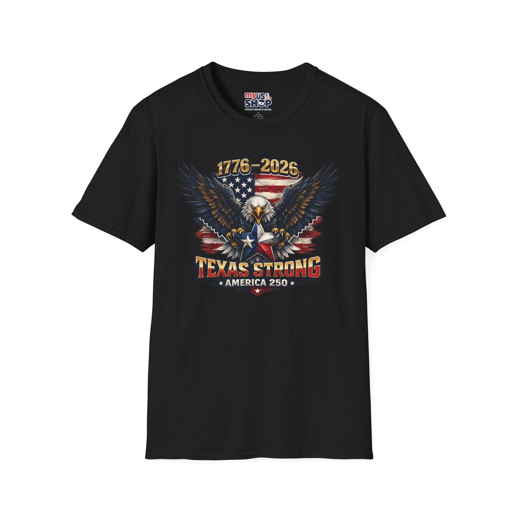 America 250 Texas Shirt — Texas Strong Patriotic Eagle Graphic Tee