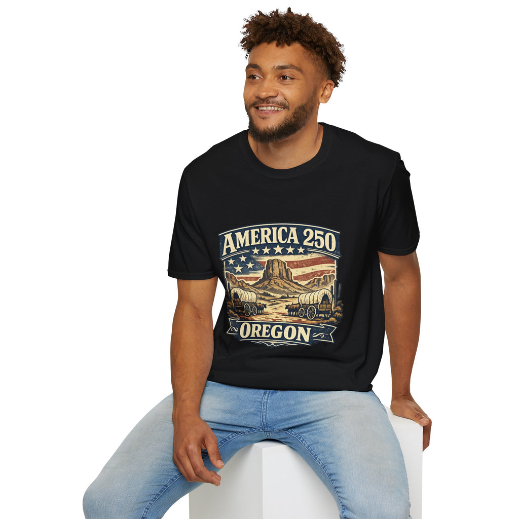 America 250 Shirt — Oregon Western Pioneer Trail Graphic Tee