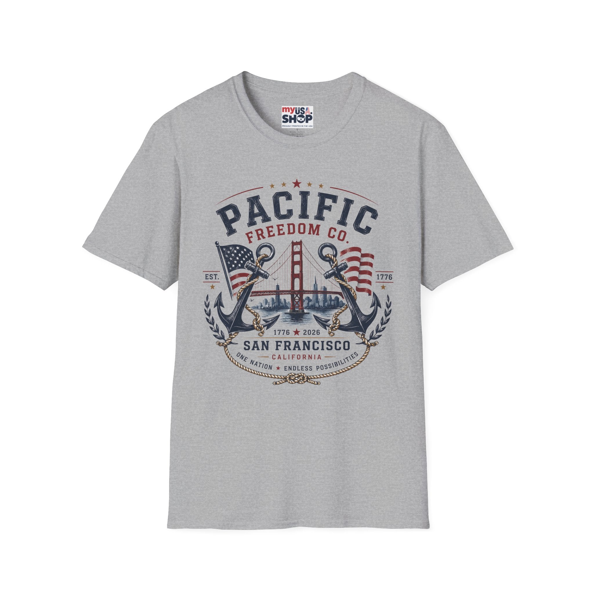 America 250 Pacific Freedom Co. San Francisco California T-Shirt