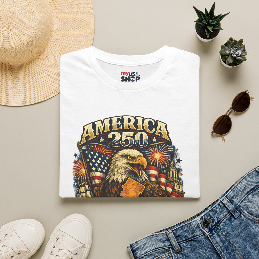 America 250 Eagle T‑Shirt — New Jersey Patriotic Tee