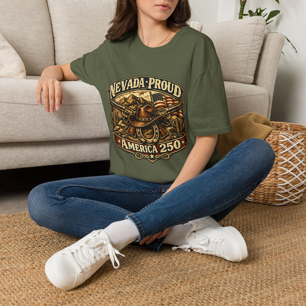 America 250 Nevada Proud T-Shirt — Vintage American Western Design