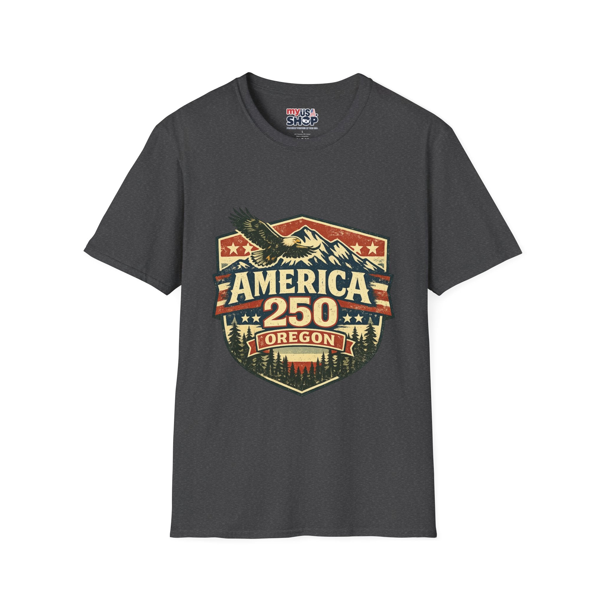 America 250 Shirt —Oregon  Mountain Eagle Wilderness Badge Tee