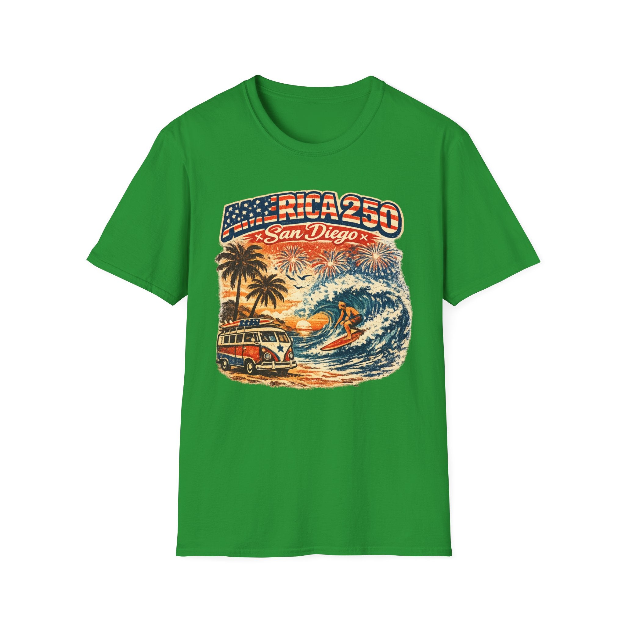 America 250 San Diego California Vintage Surf Tee