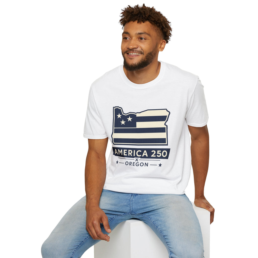 America 250 Oregon Shirt — Minimal Oregon State Flag Graphic Tee