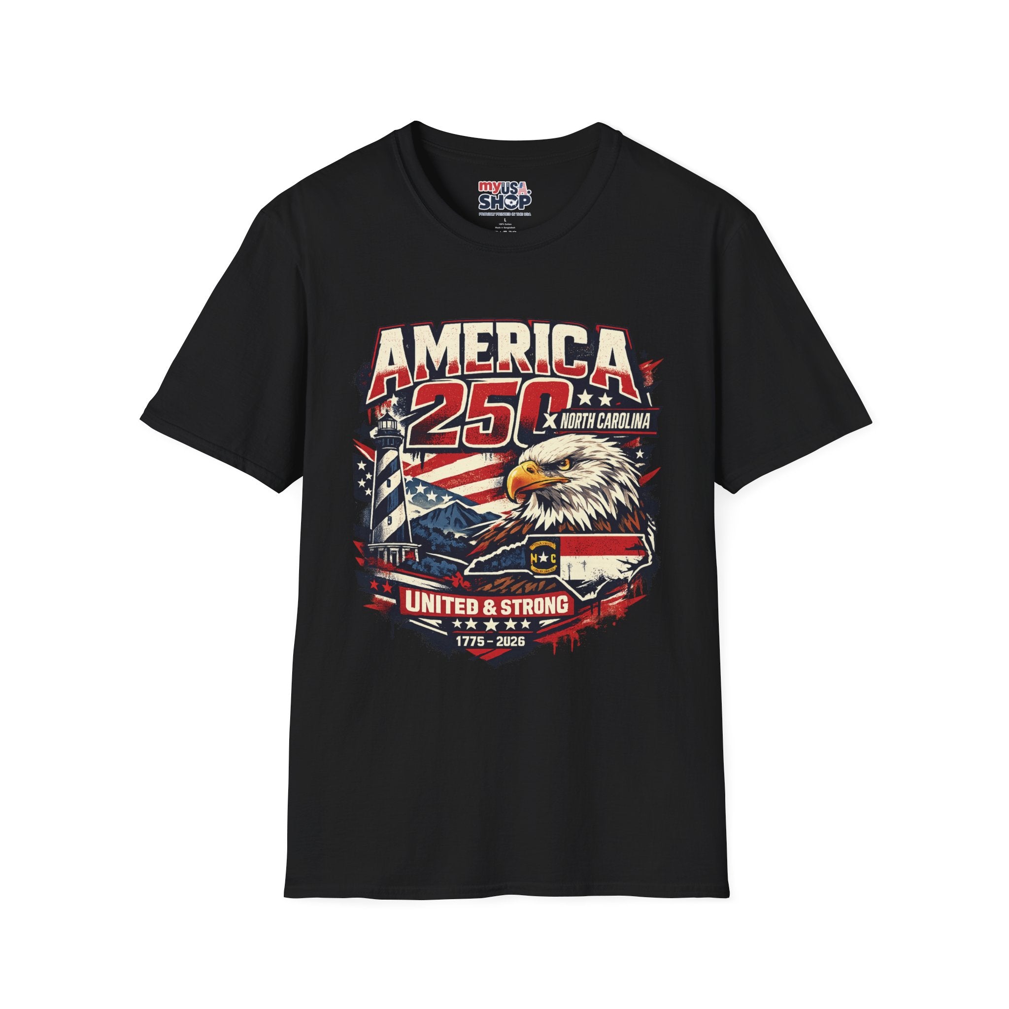 America 250 North Carolina Eagle T-Shirt — Patriotic USA 250th Anniversary Tee