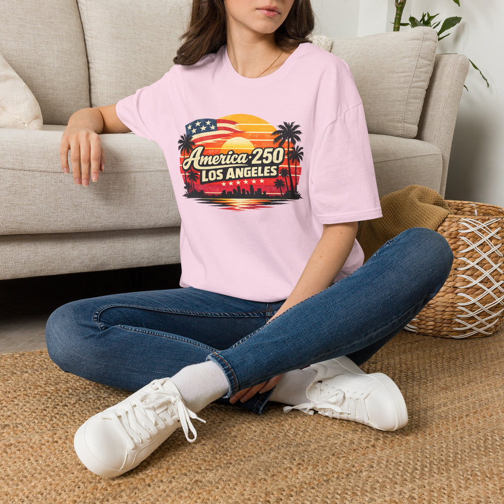 America 250 Los Angeles Retro Sunset California Tee