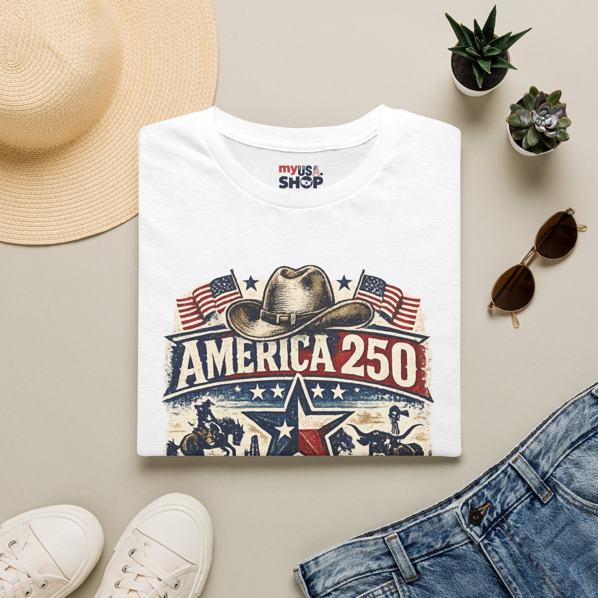 America 250 Texas T-Shirt — Western Heritage Graphic Tee