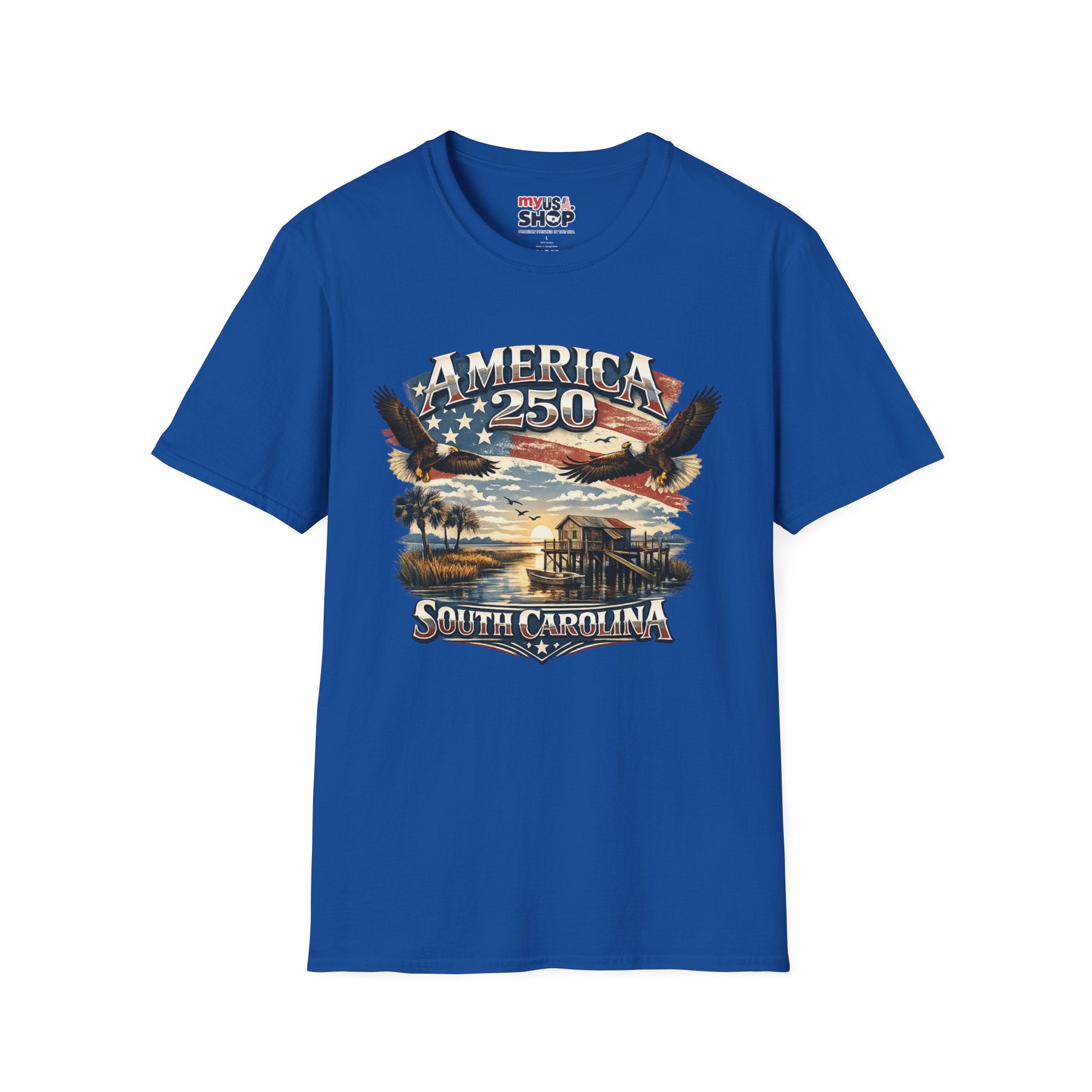 America 250 T-Shirt — South Carolina Patriotic Bald Eagles & Flag Graphic
